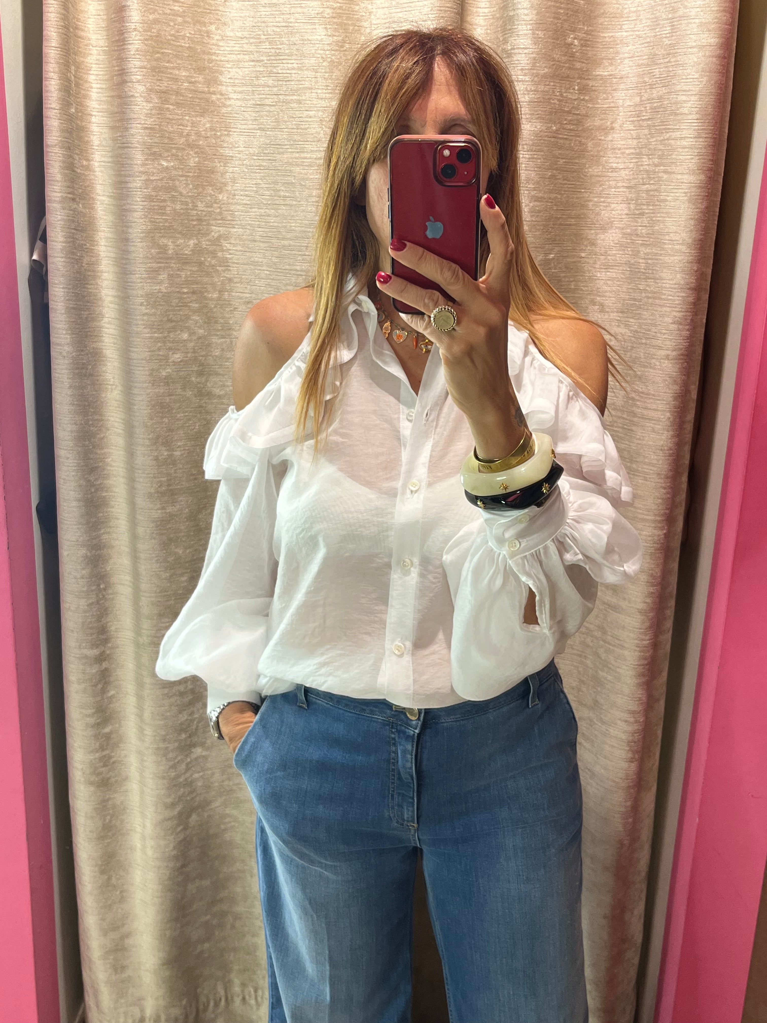 Camicia con spalle scoperte