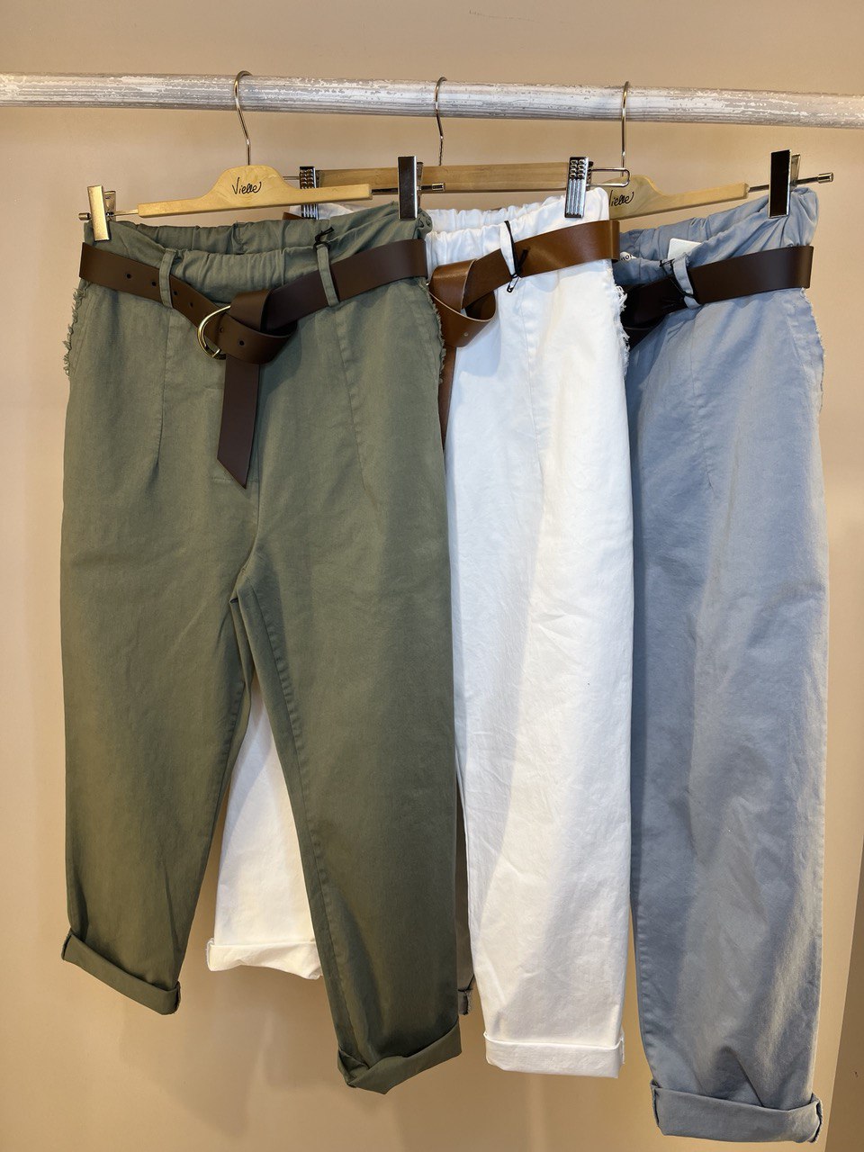 Pantalone di cotone con cintura