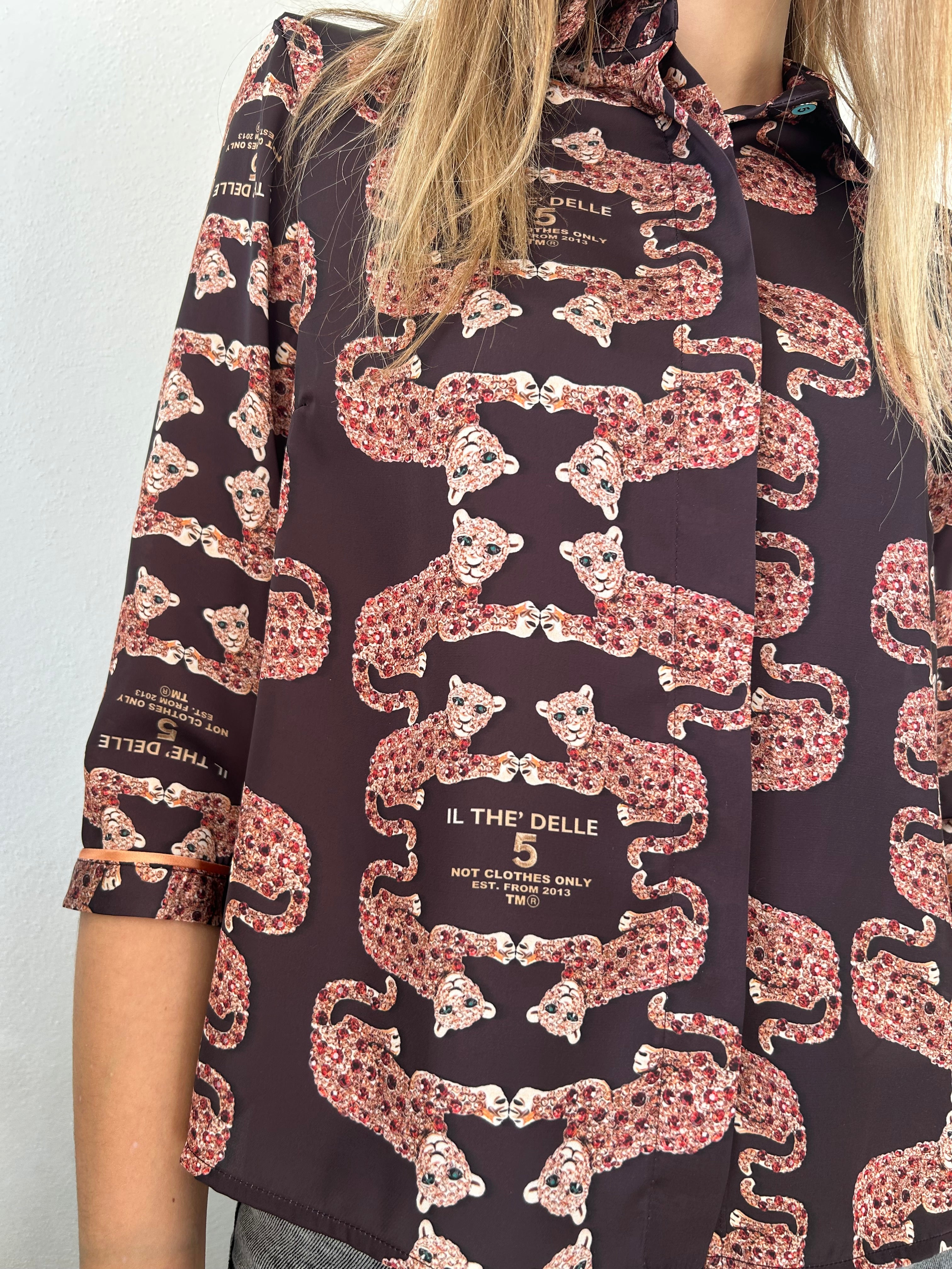 Camicia spoon stampa tigre maculata