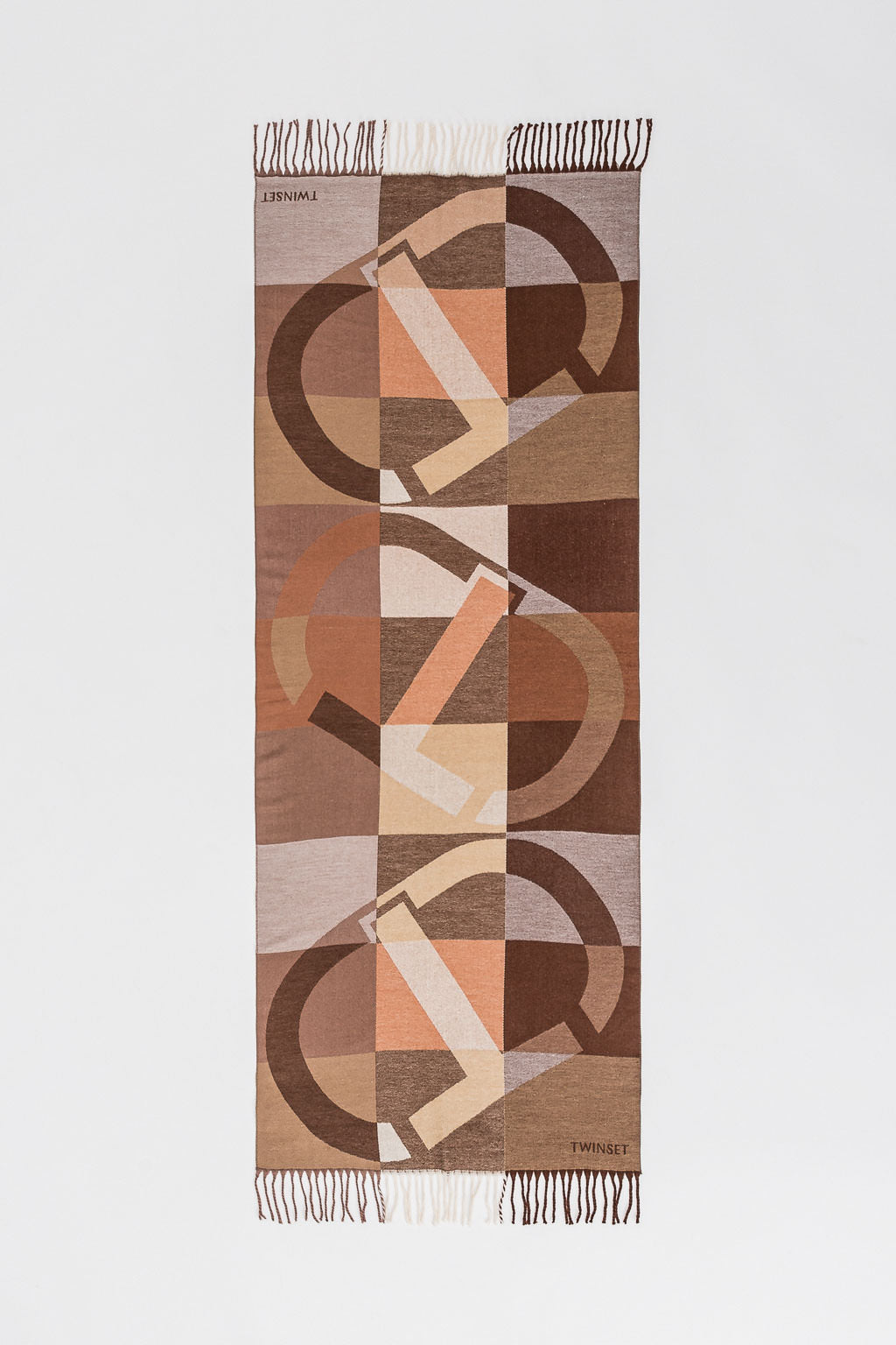 Stola in panno jacquard con Oval T