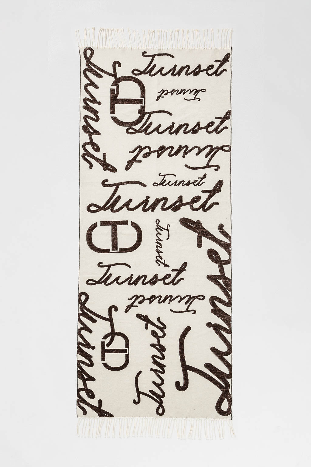 Stola jacquard con logo lettering