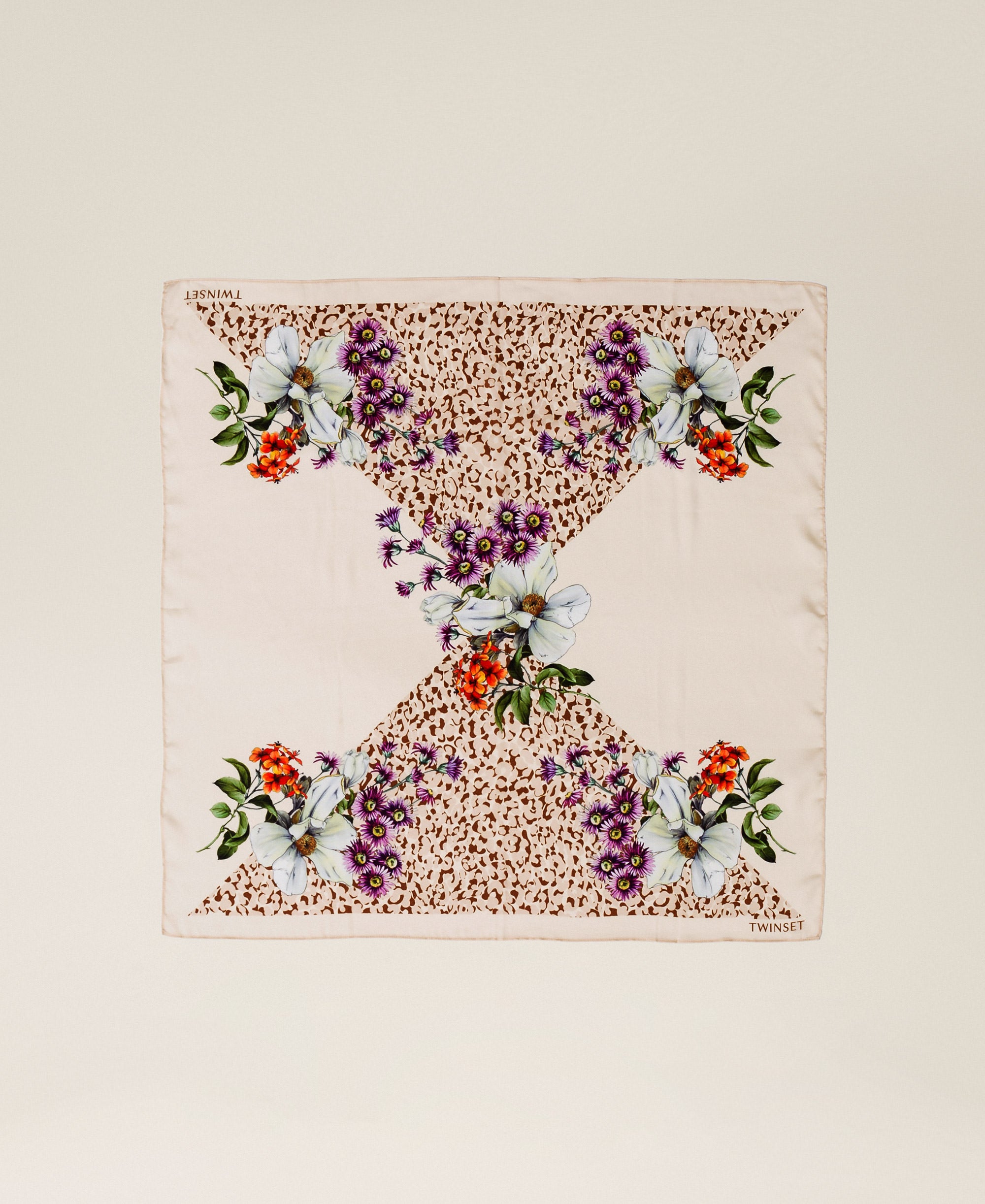 Foulard con stampa fiori