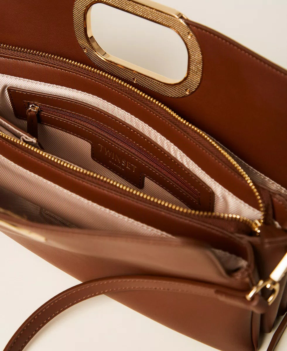 Borsa clutch con manico legato