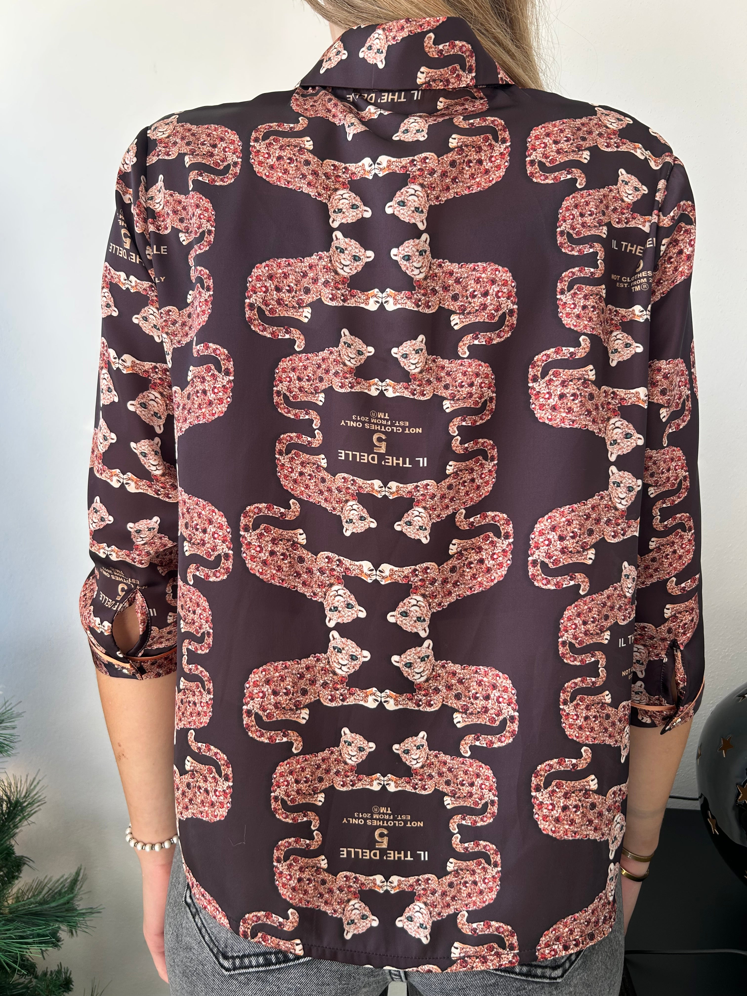 Camicia spoon stampa tigre maculata