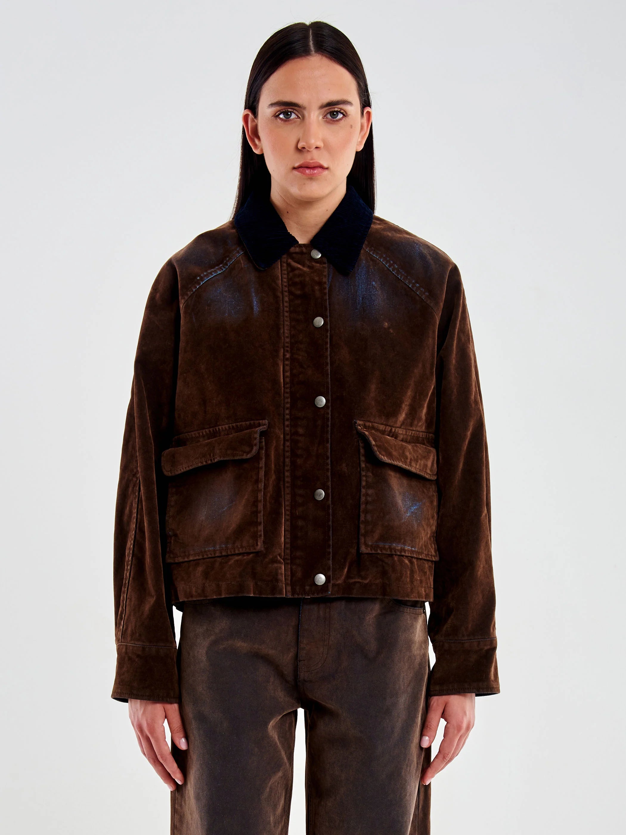 Giacca in Denim con Floccatura