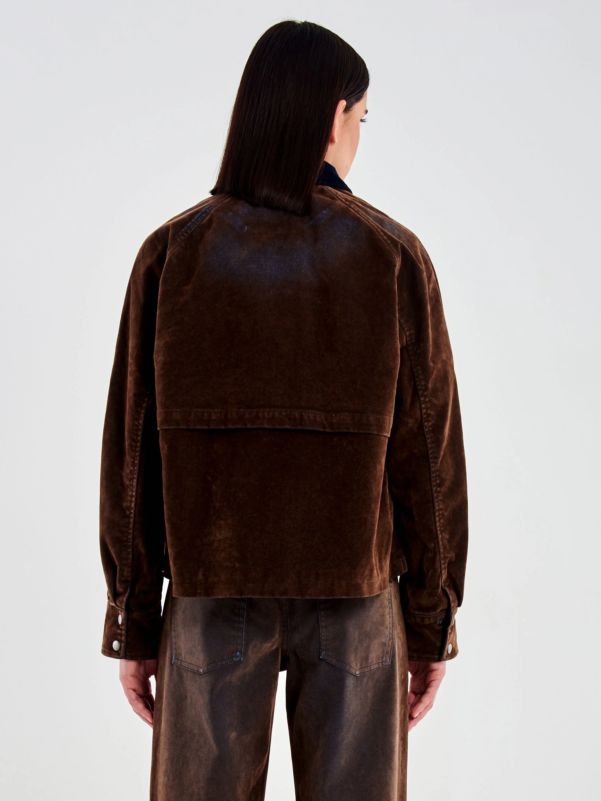 Giacca in Denim con Floccatura