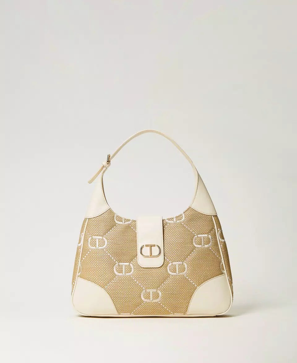 Borsa hobo “Palermo” con ricamo Oval T