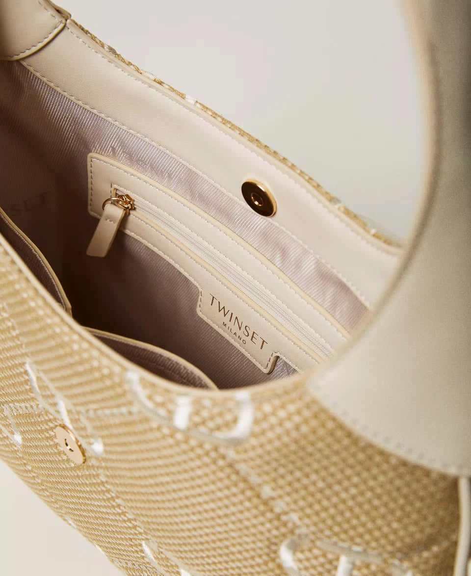 Borsa hobo “Palermo” con ricamo Oval T