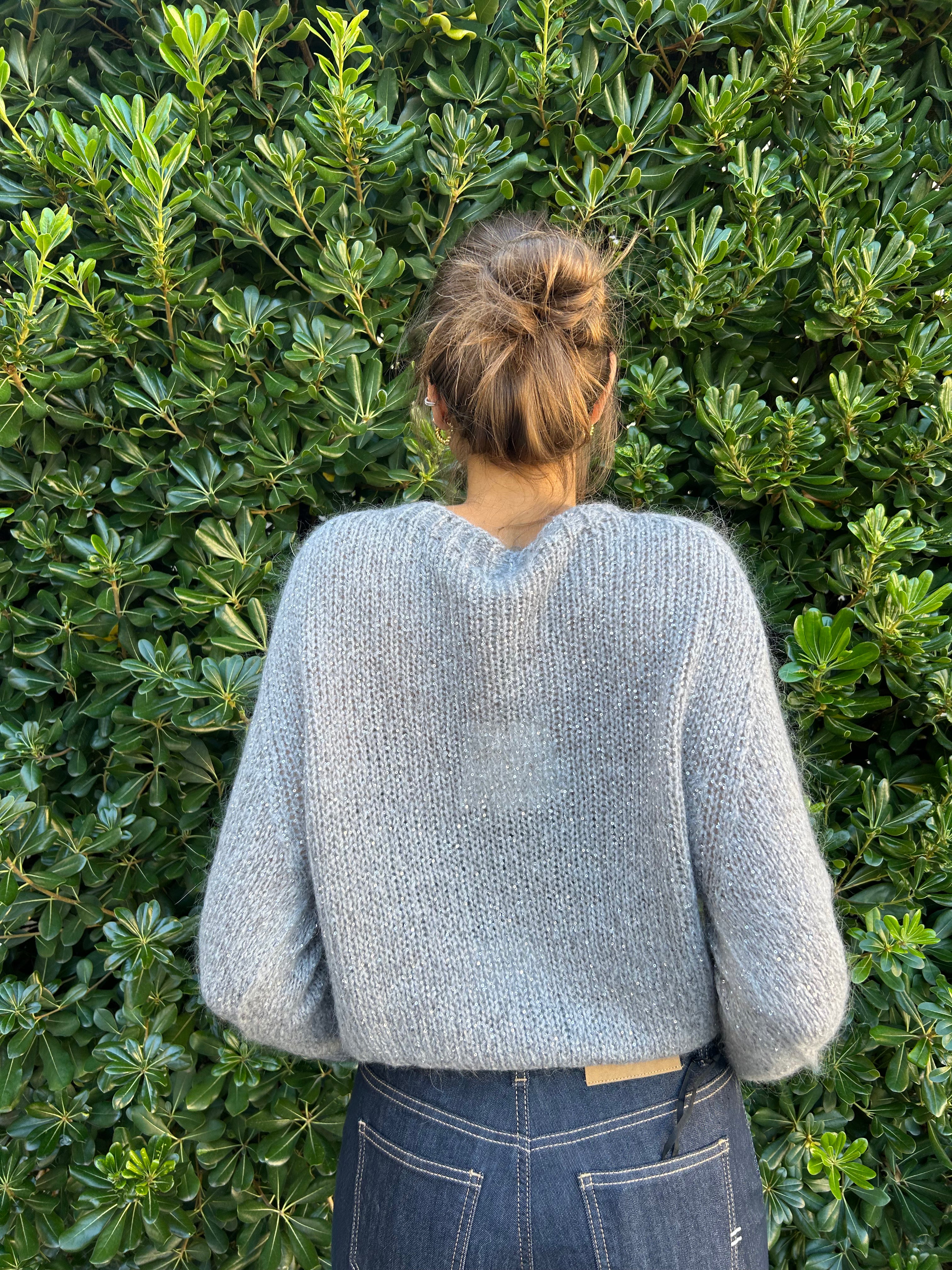 Maglia con micro paillettes