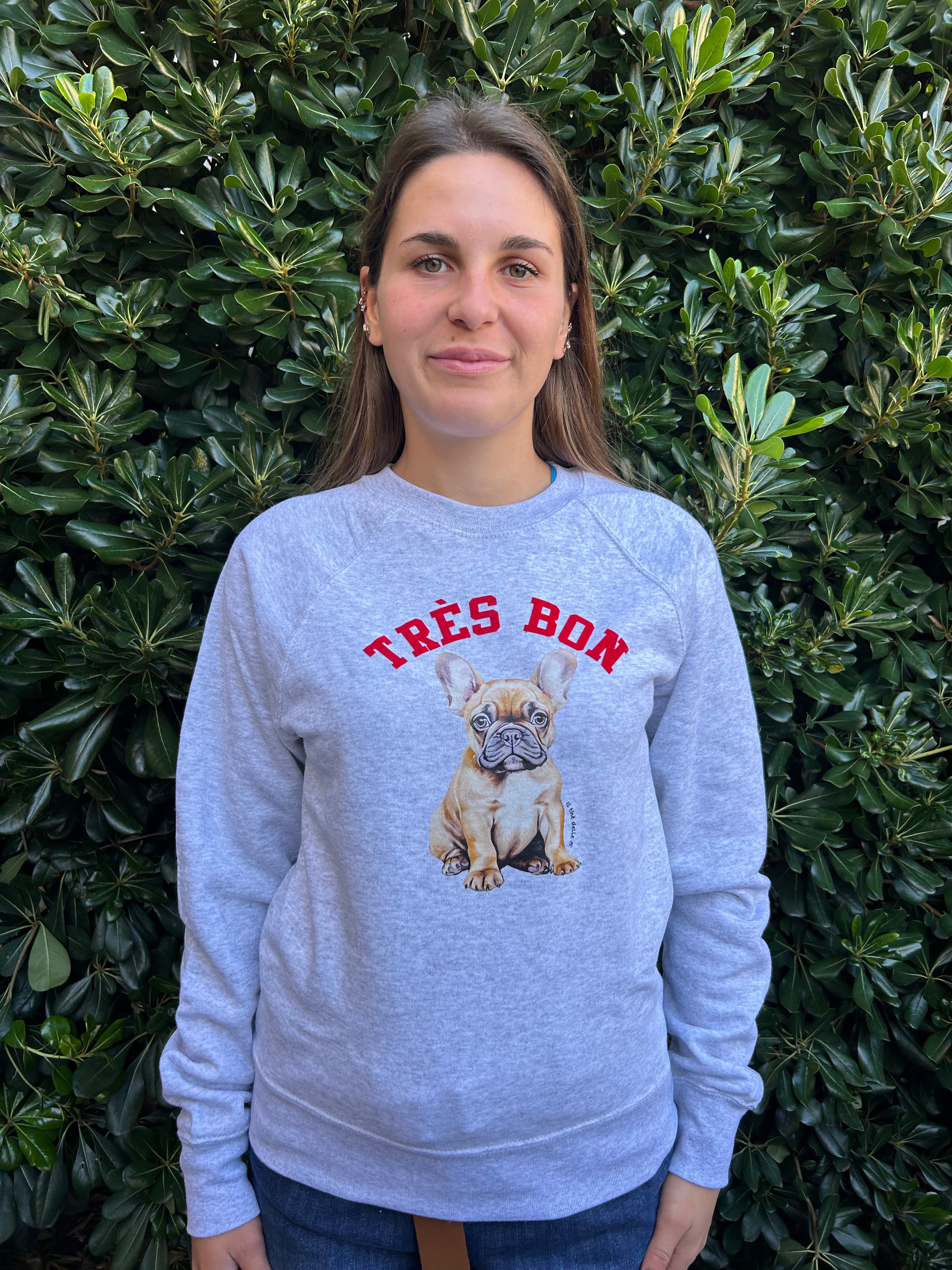 Felpa bull dog grigia