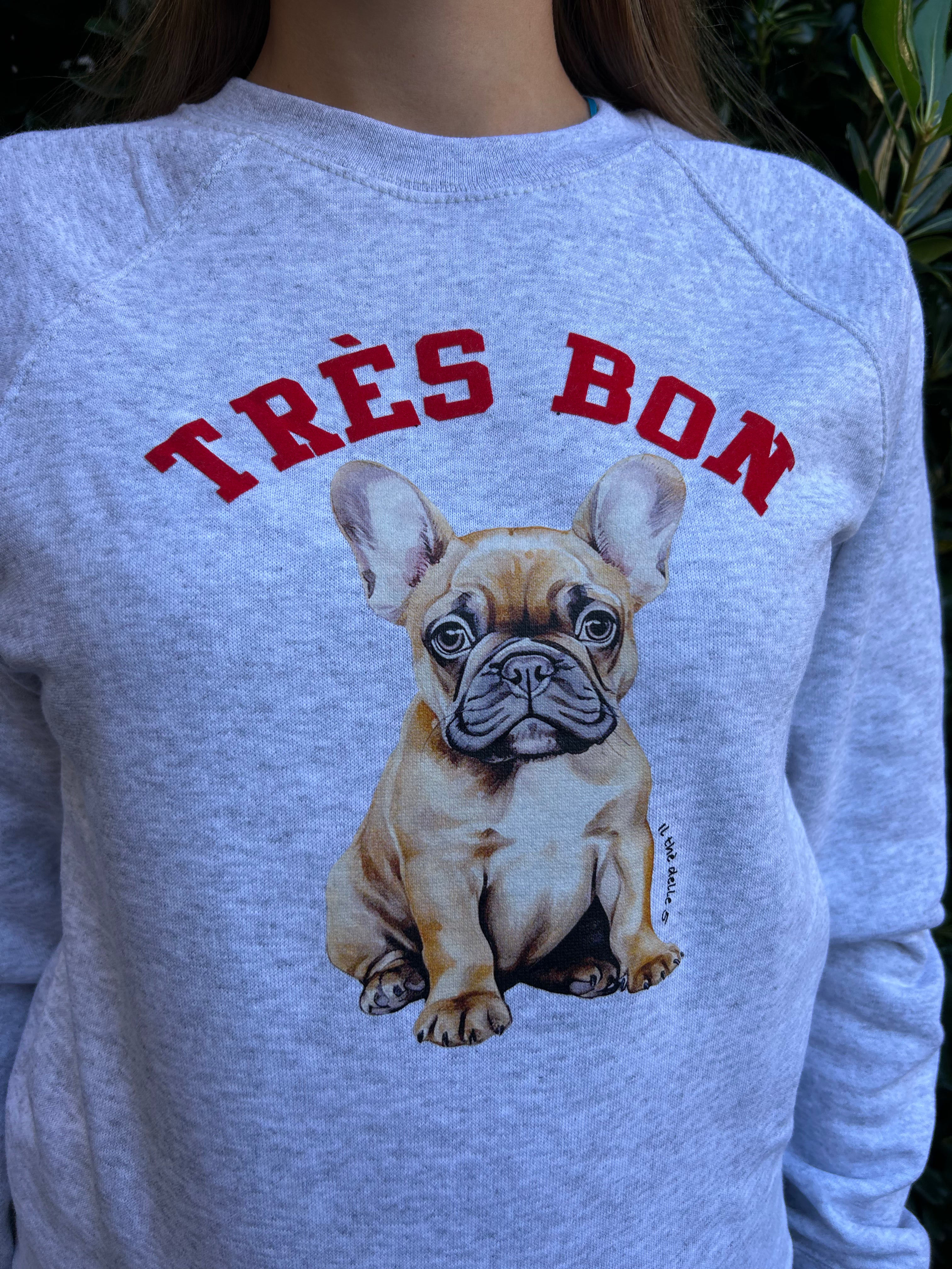 Felpa bull dog grigia