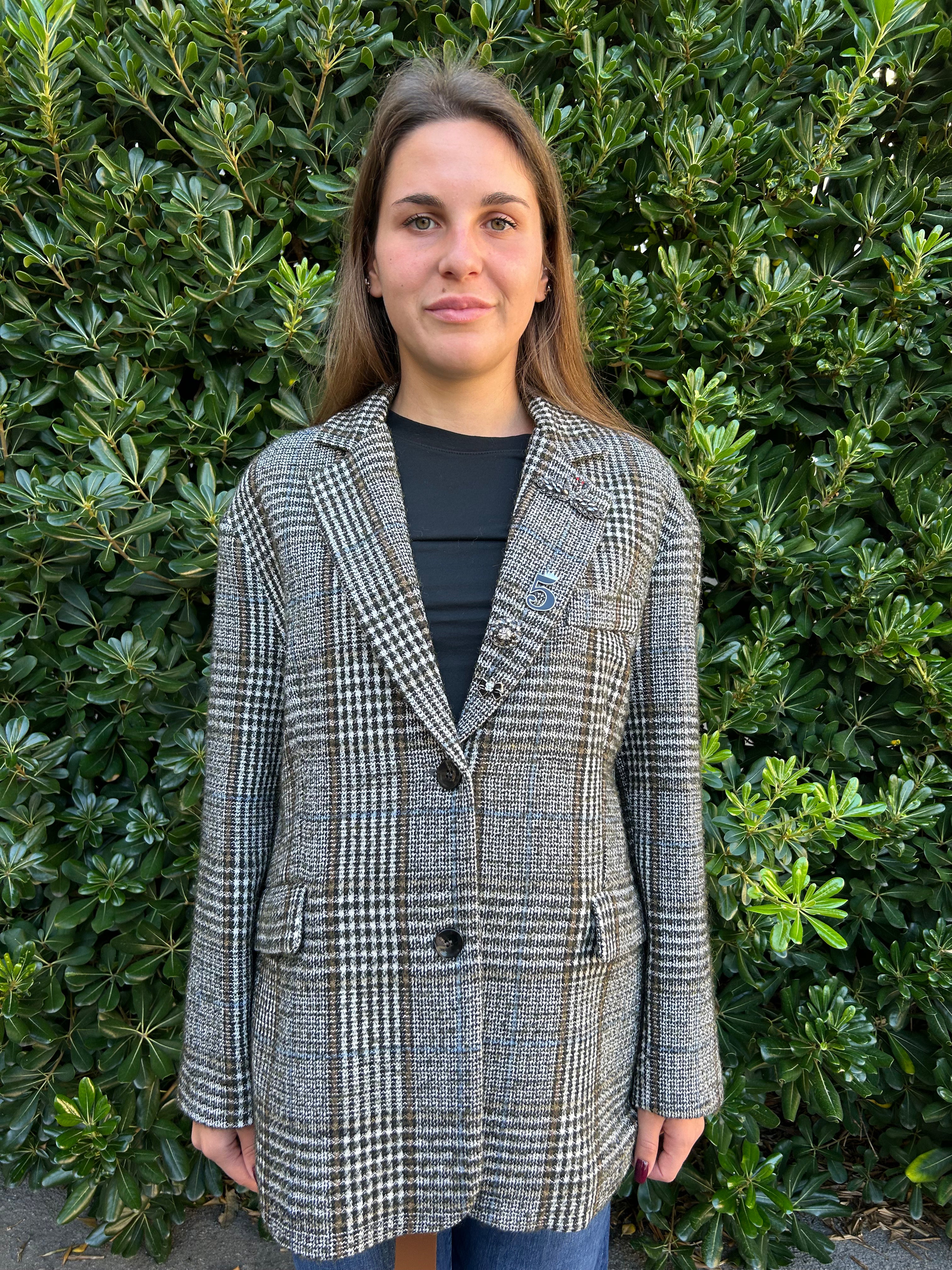 Giacca cappotto quadri oversize