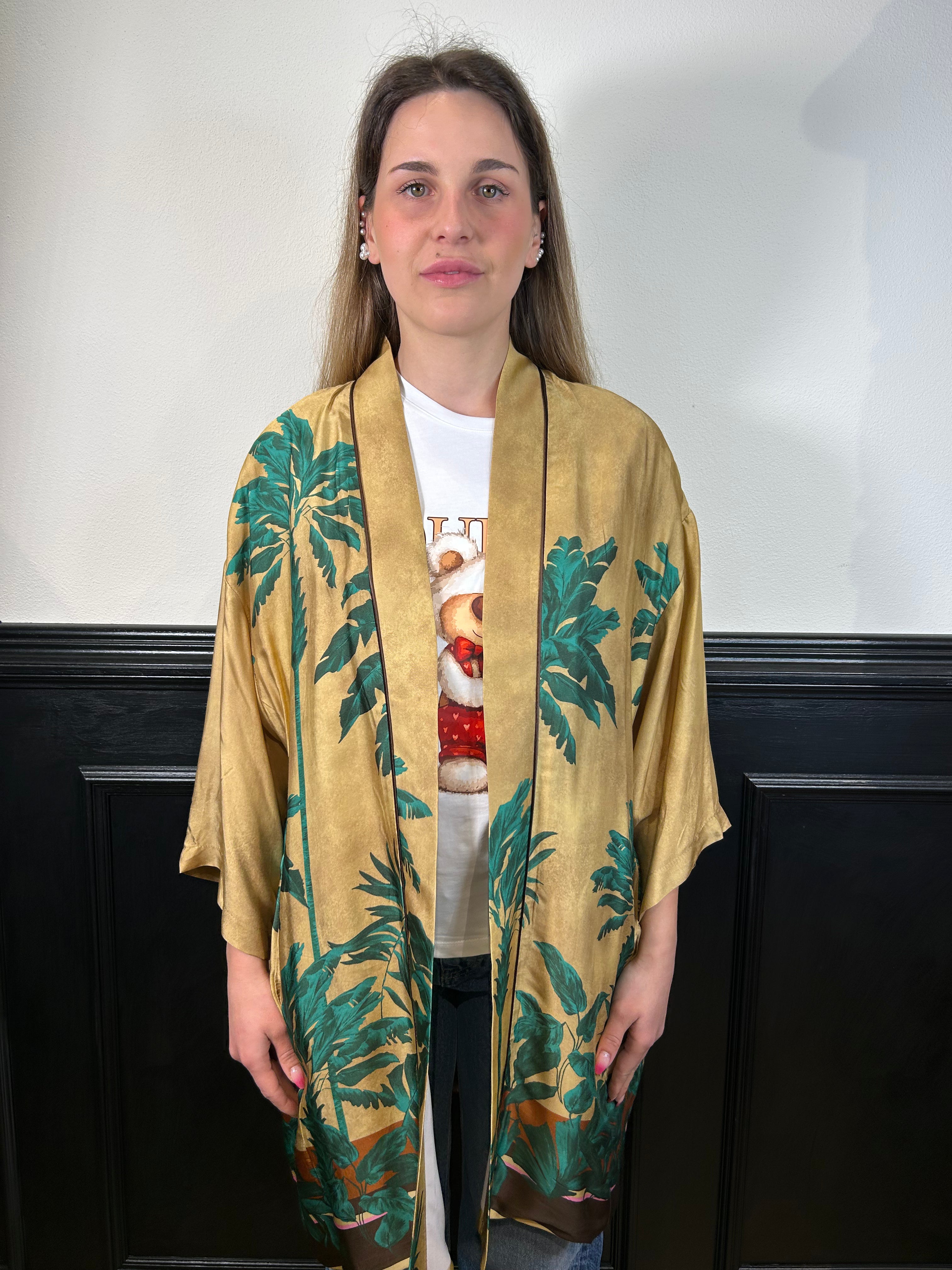 Kimono stampa foglie