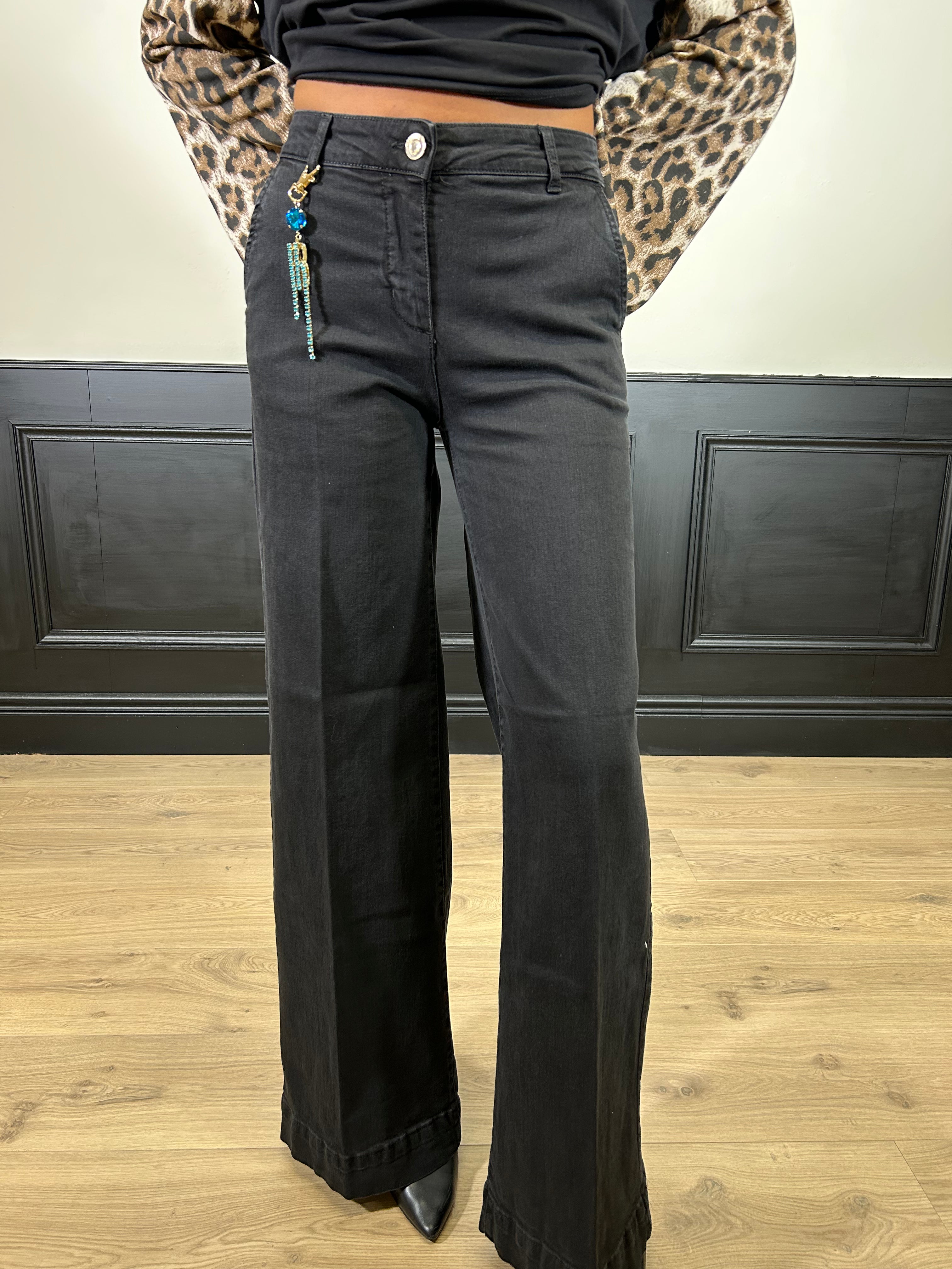 Jeans Wide Leg palazzo nero