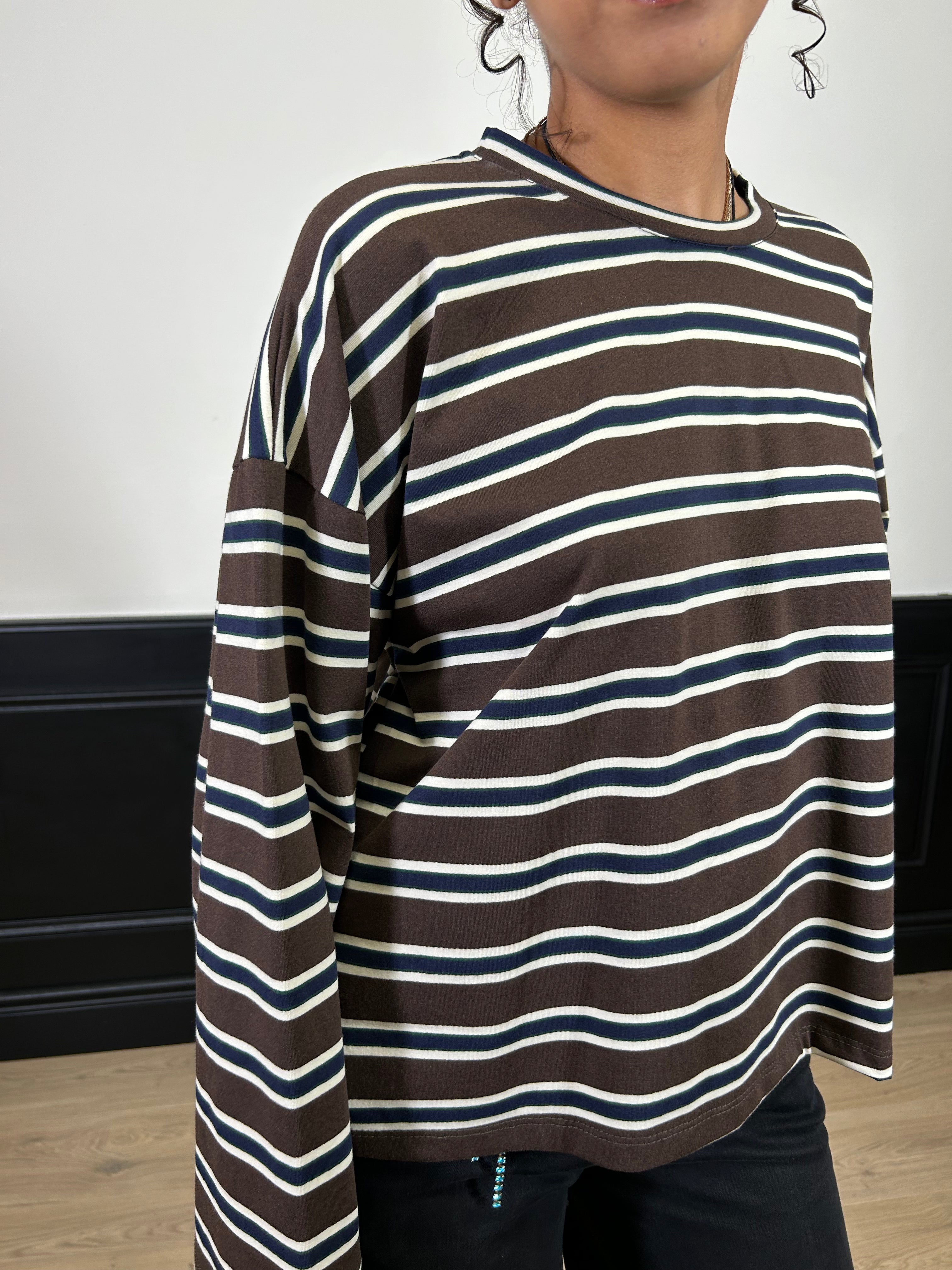 T-shirt manica ampia a righe