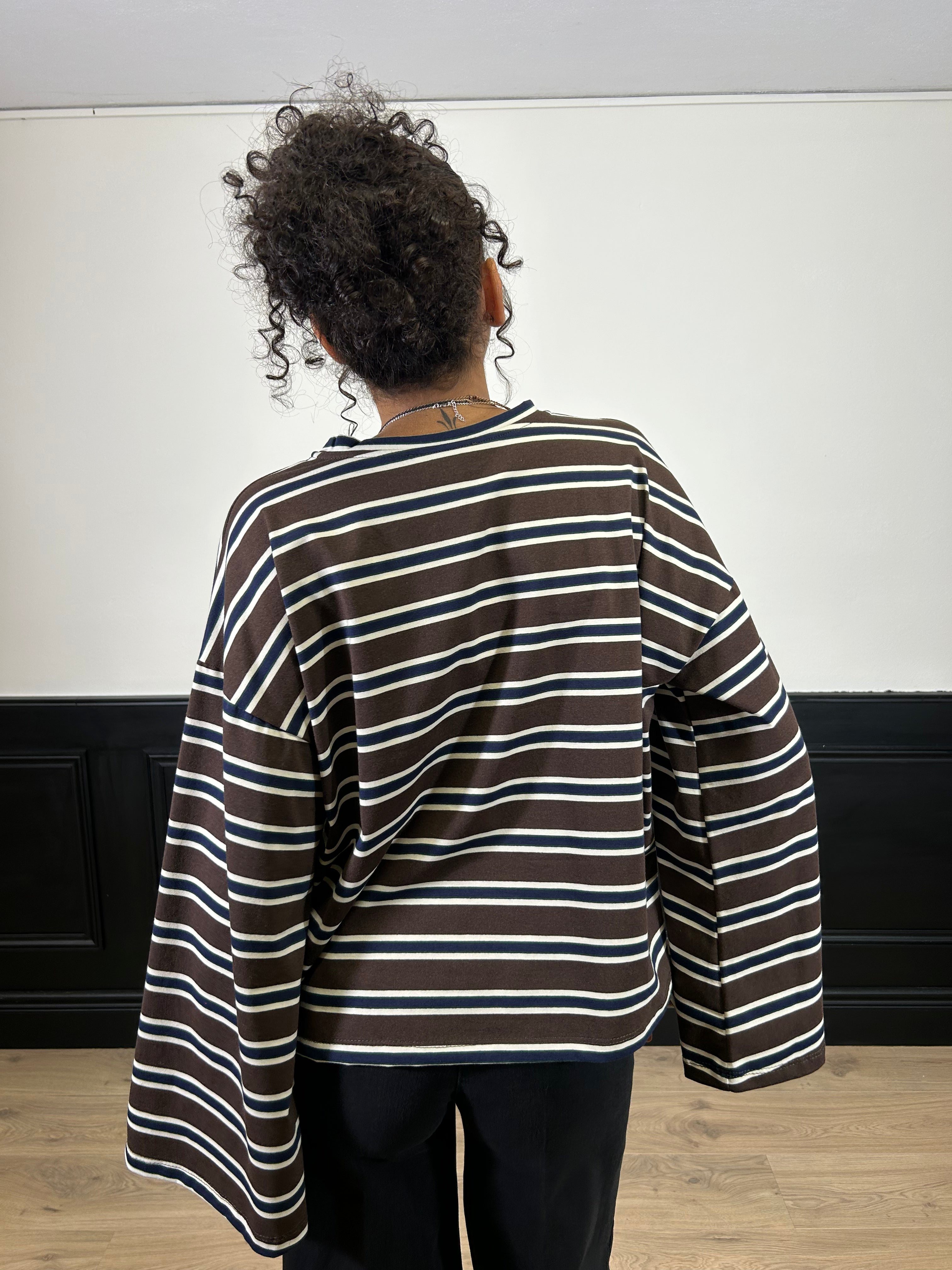 T-shirt manica ampia a righe