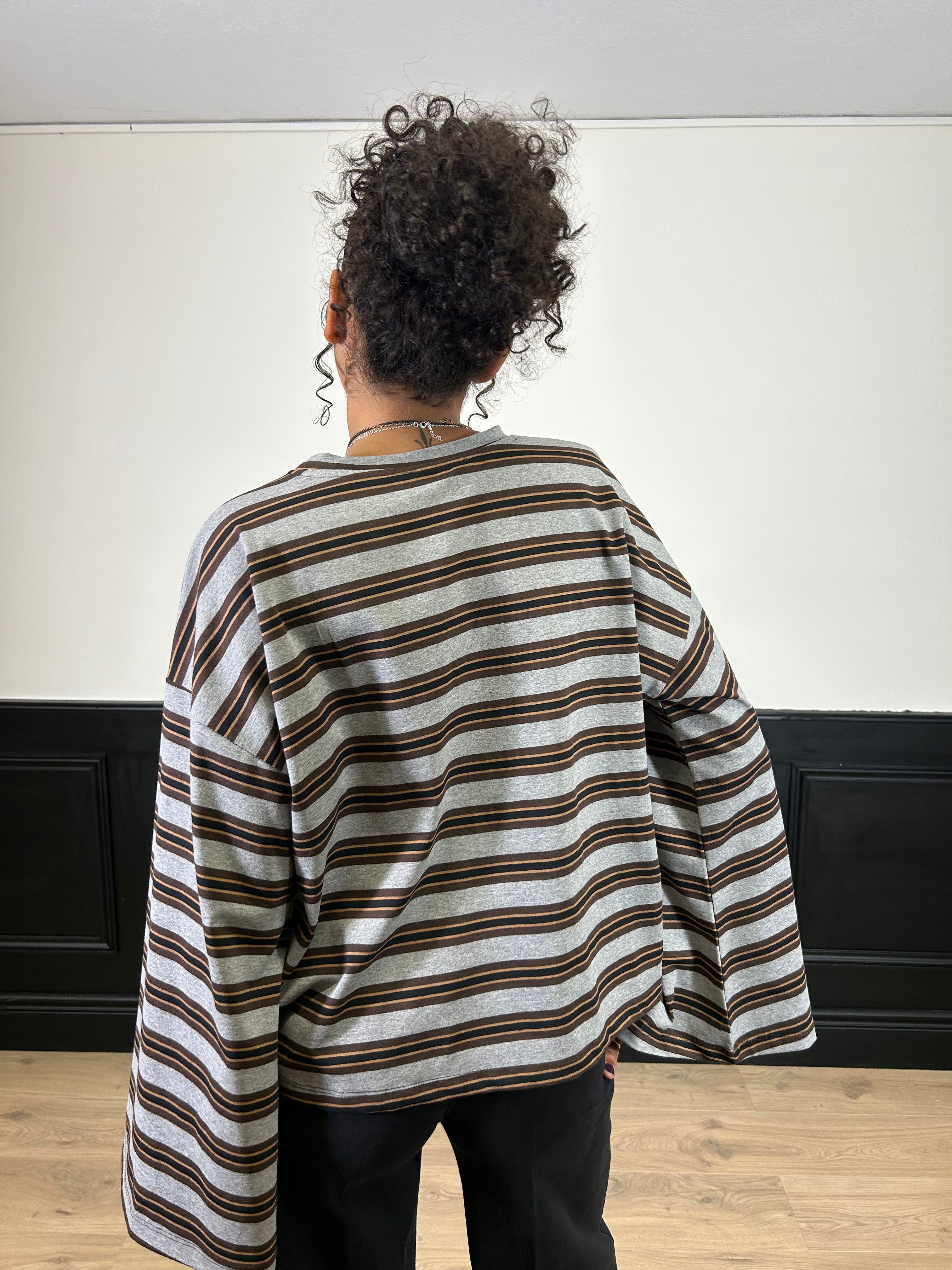T-shirt manica ampia a righe