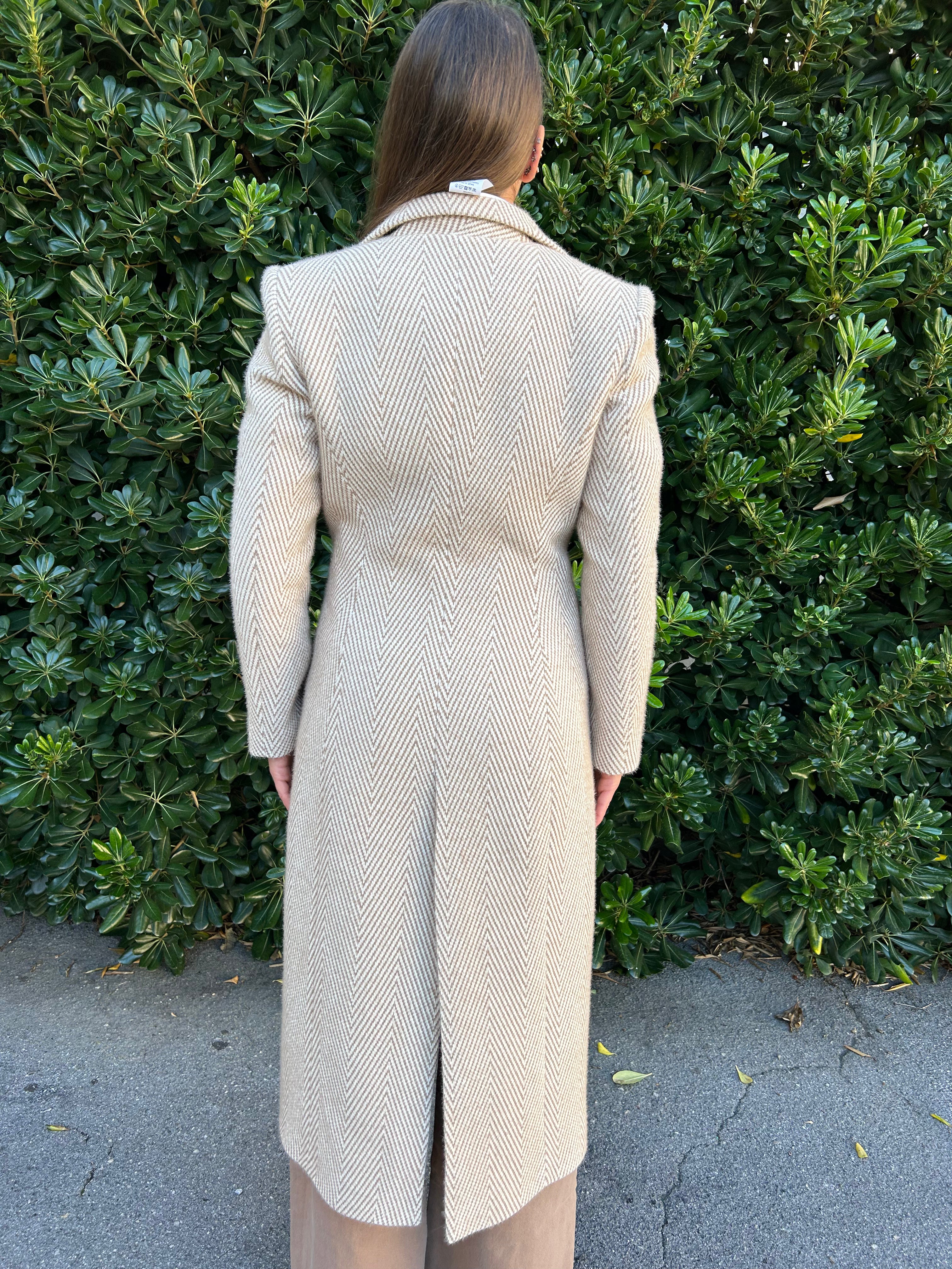 Cappotto Herry spigato beige/panna