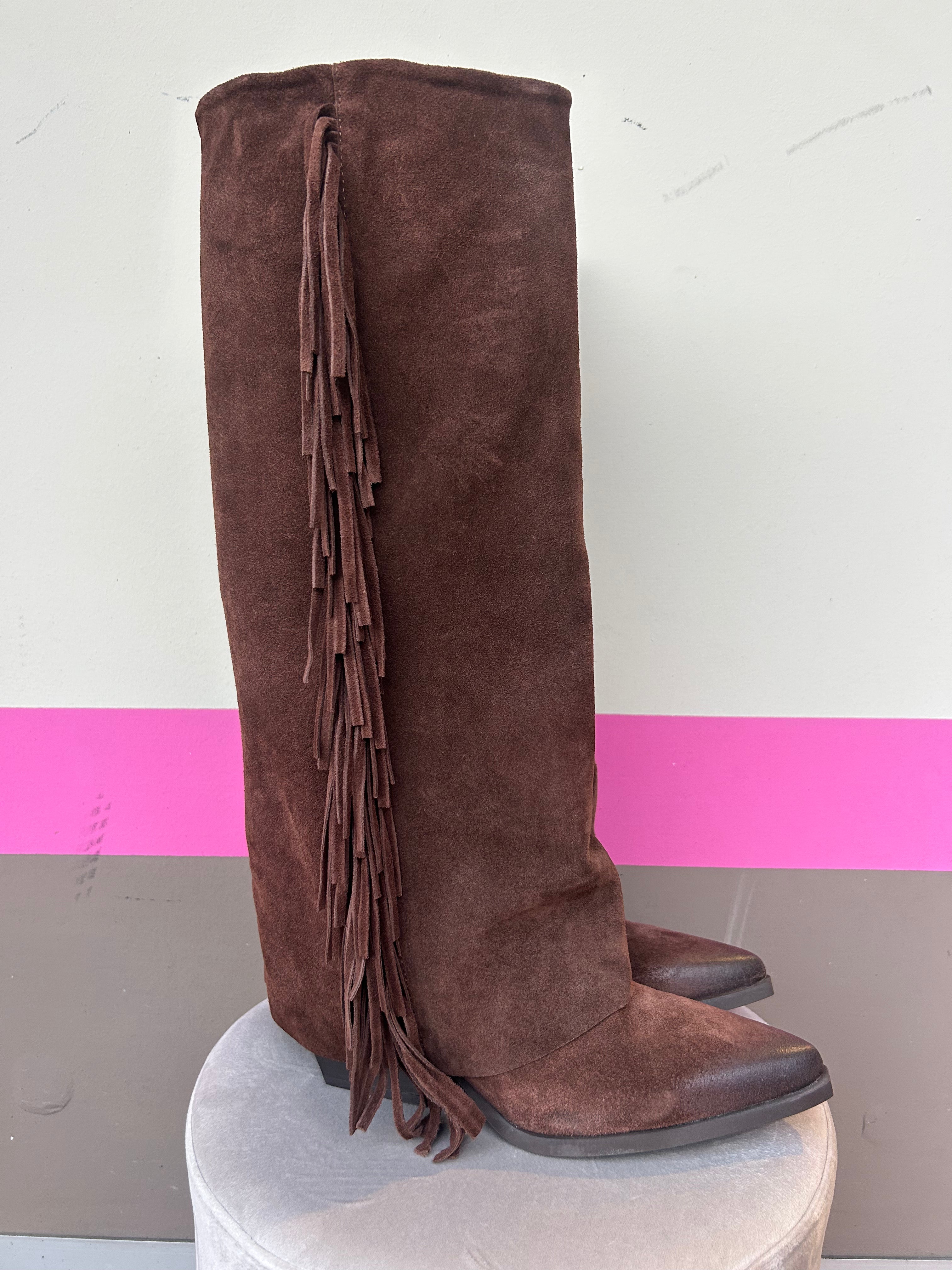 Texano alto con frange