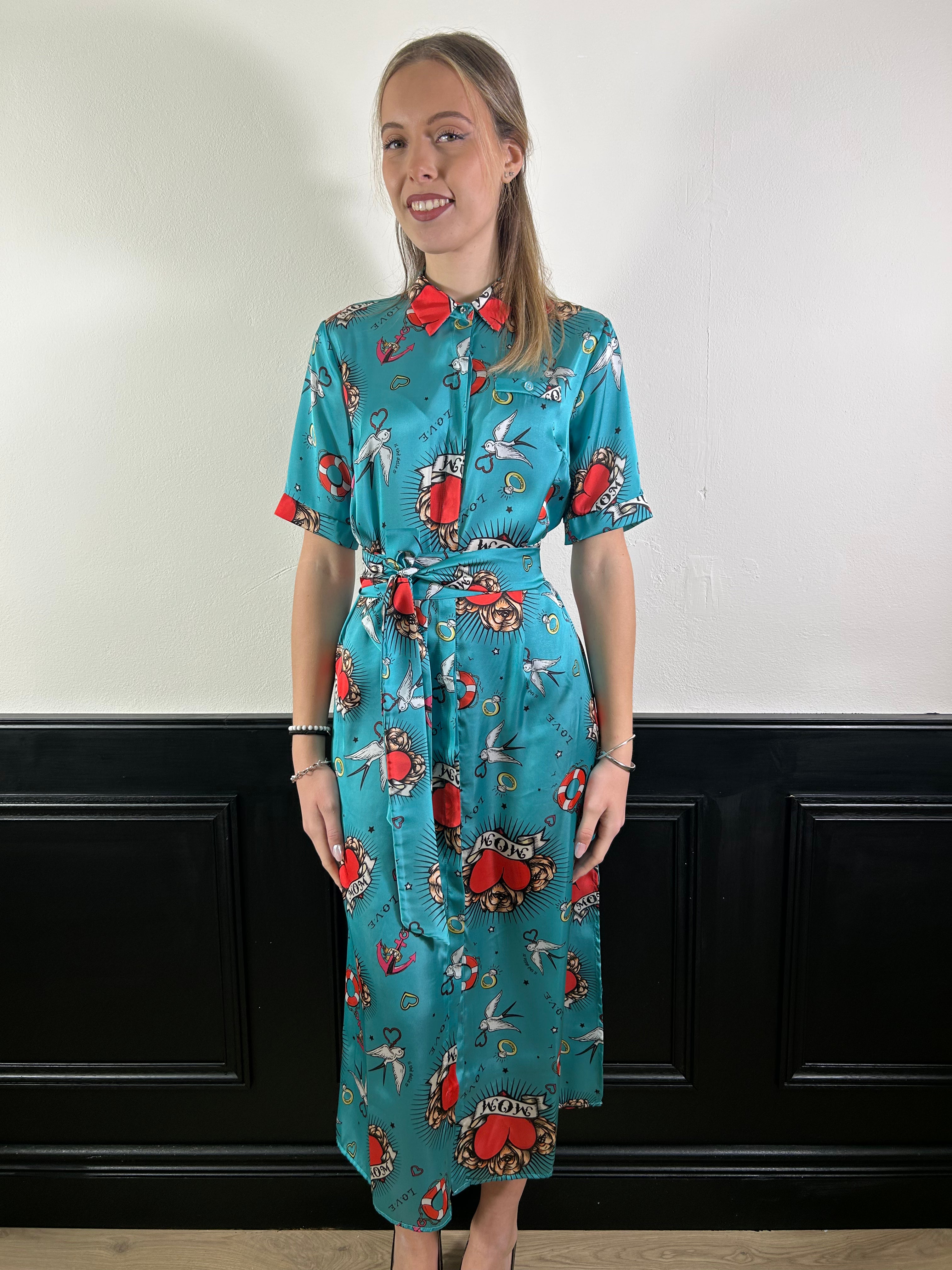 Abito chemisier fantasia tattoo laguna