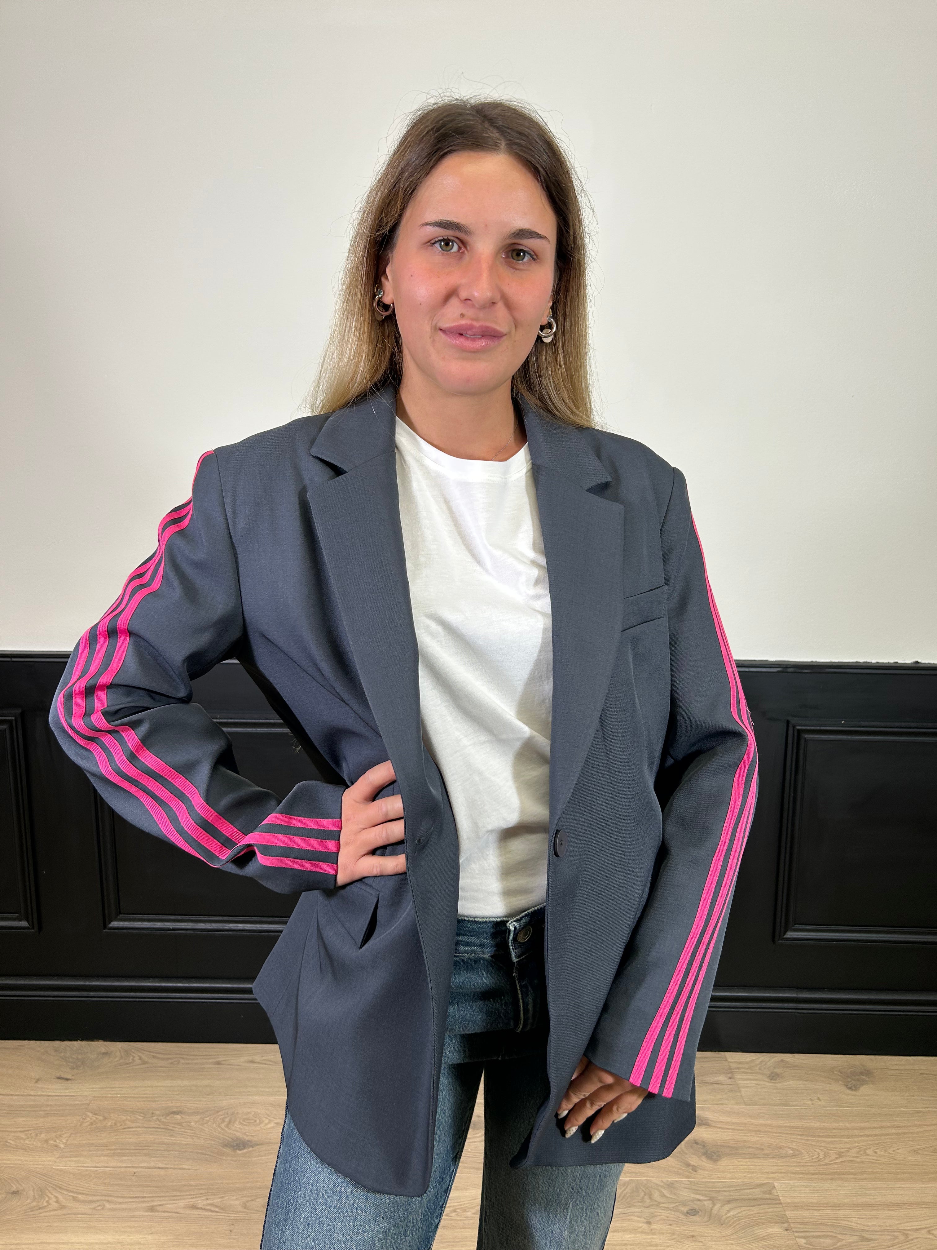 Giacca Sporty grigio/fucsia