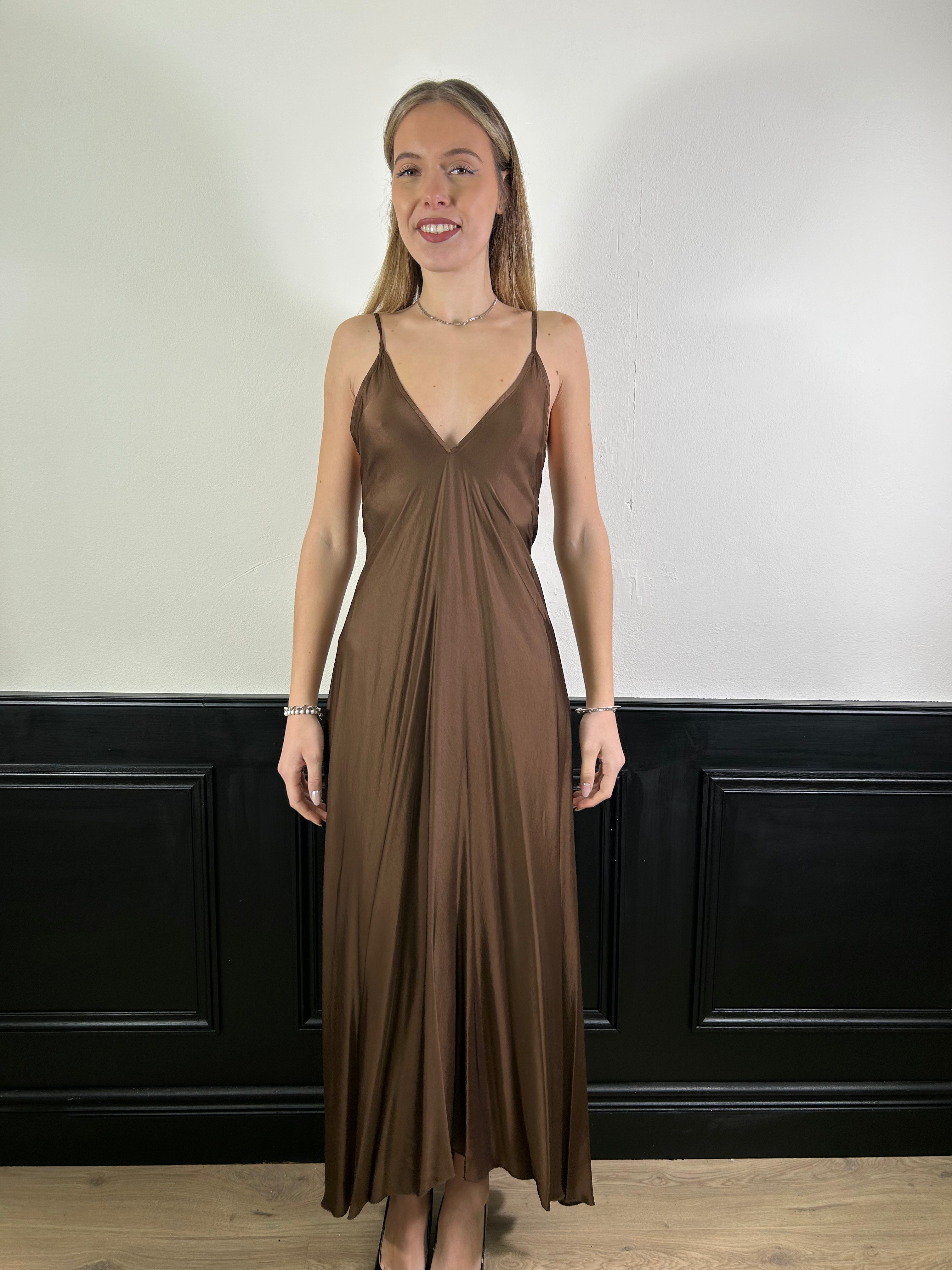 Abito sottoveste marrone