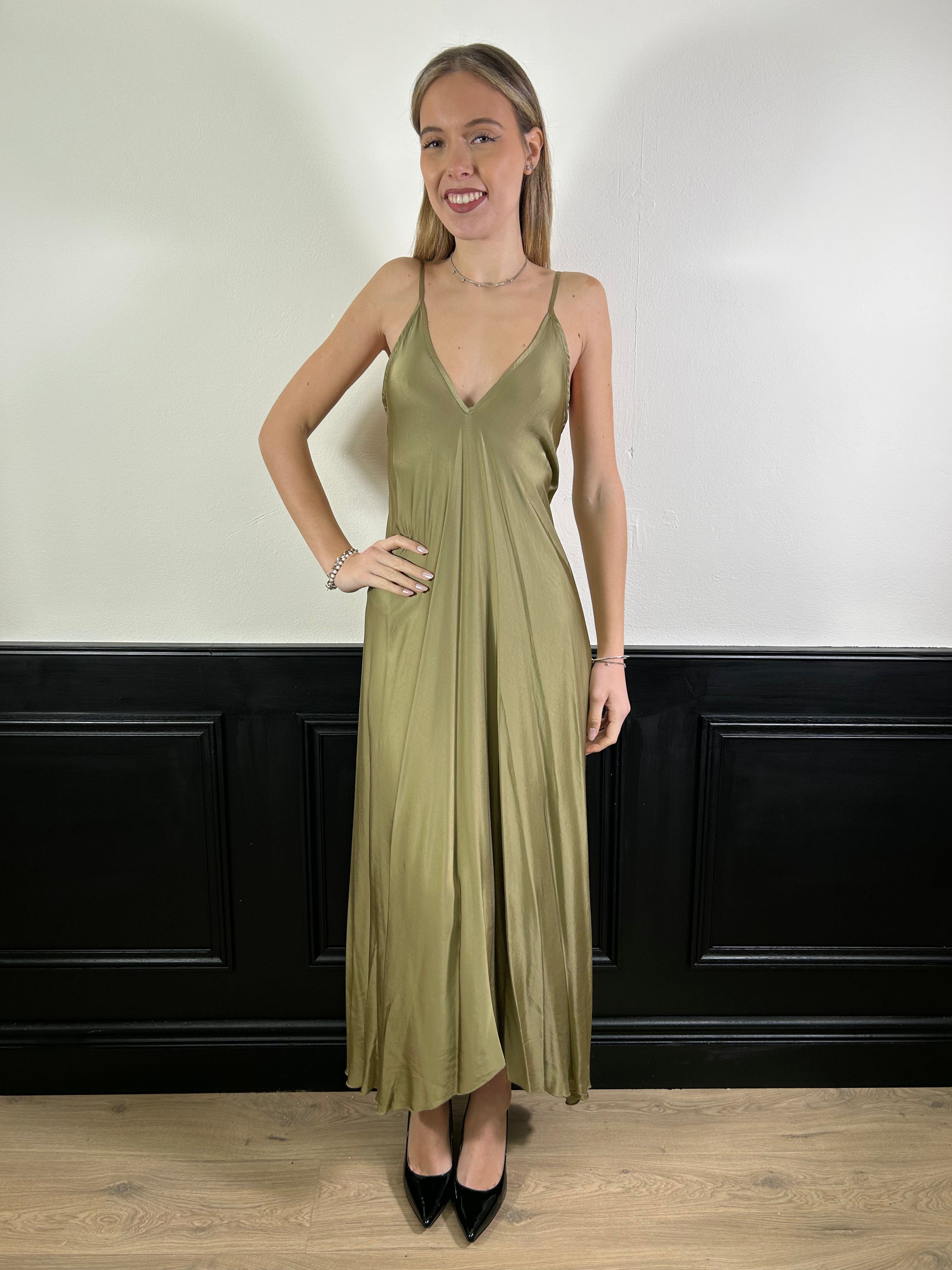 Abito sottoveste verde muschio