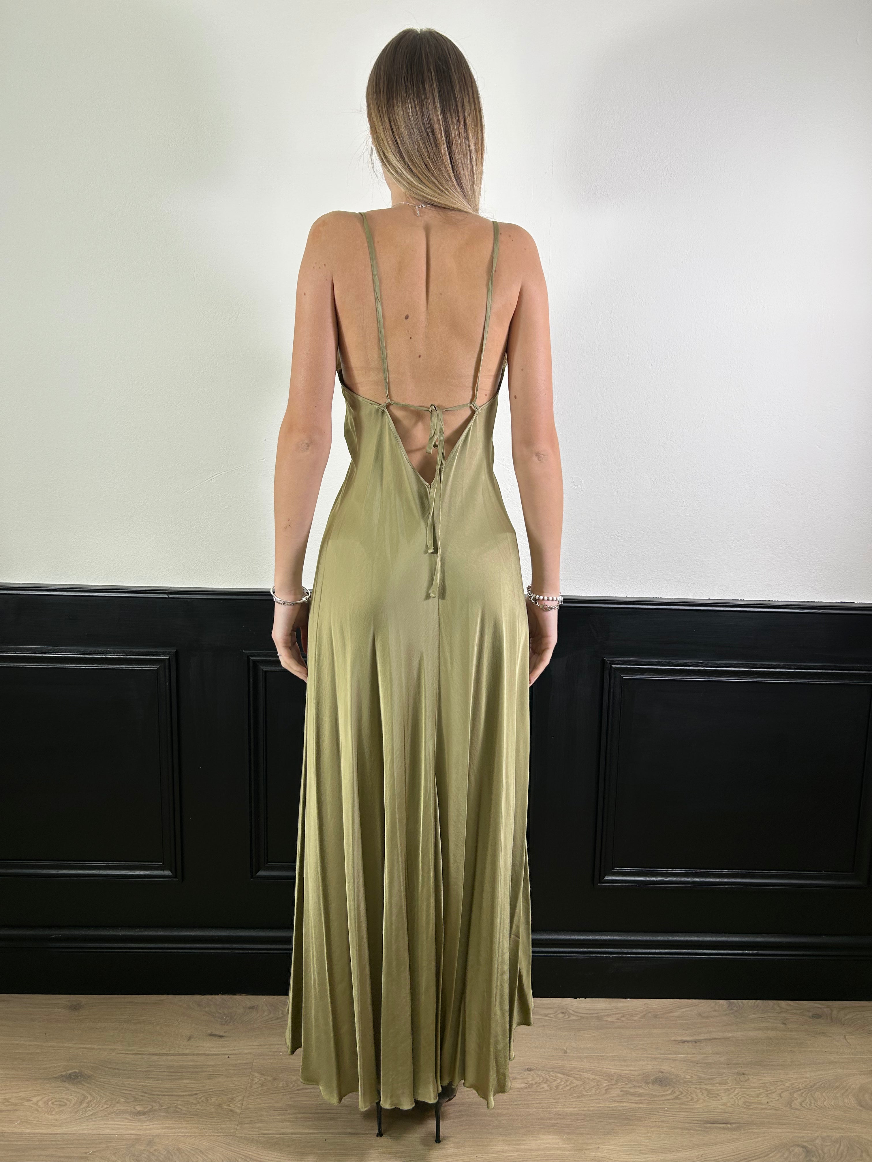 Abito sottoveste verde muschio