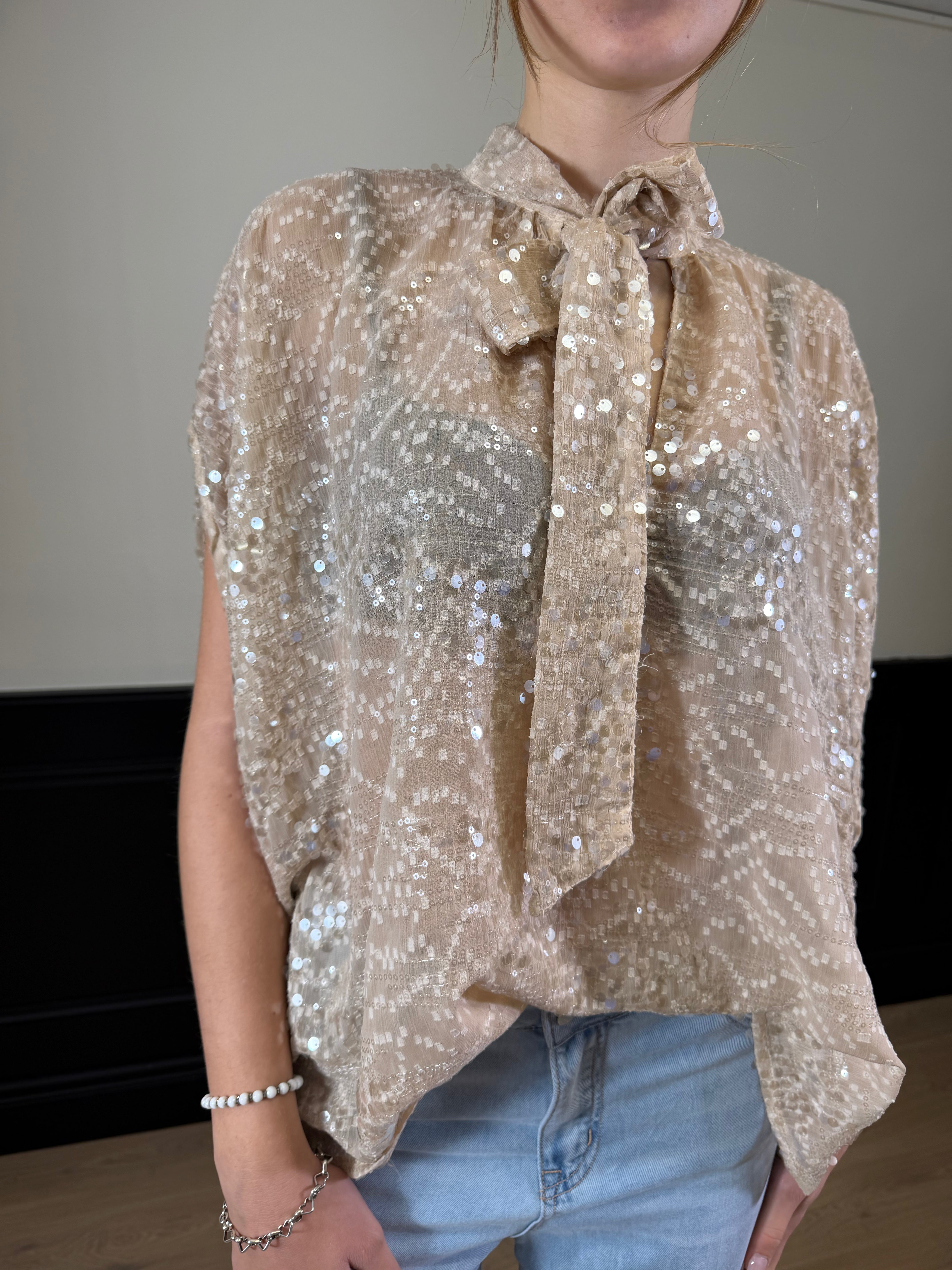 Blusa ampia dettaglio paillettes