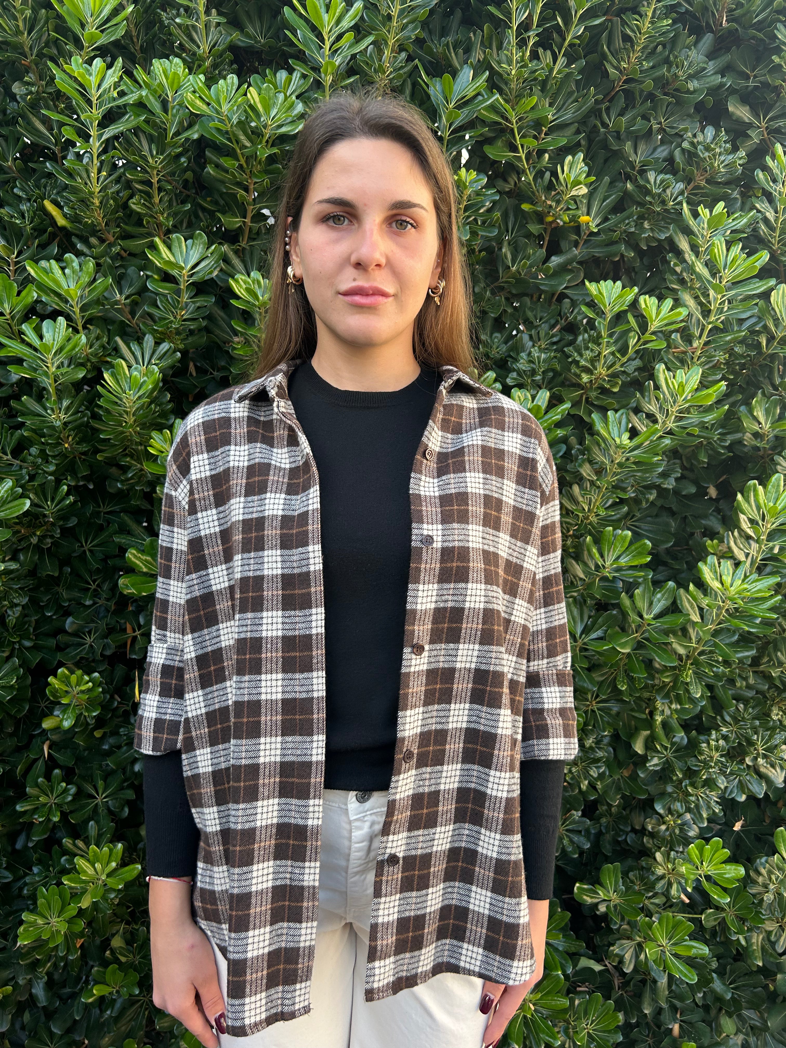 Camicia check marrone