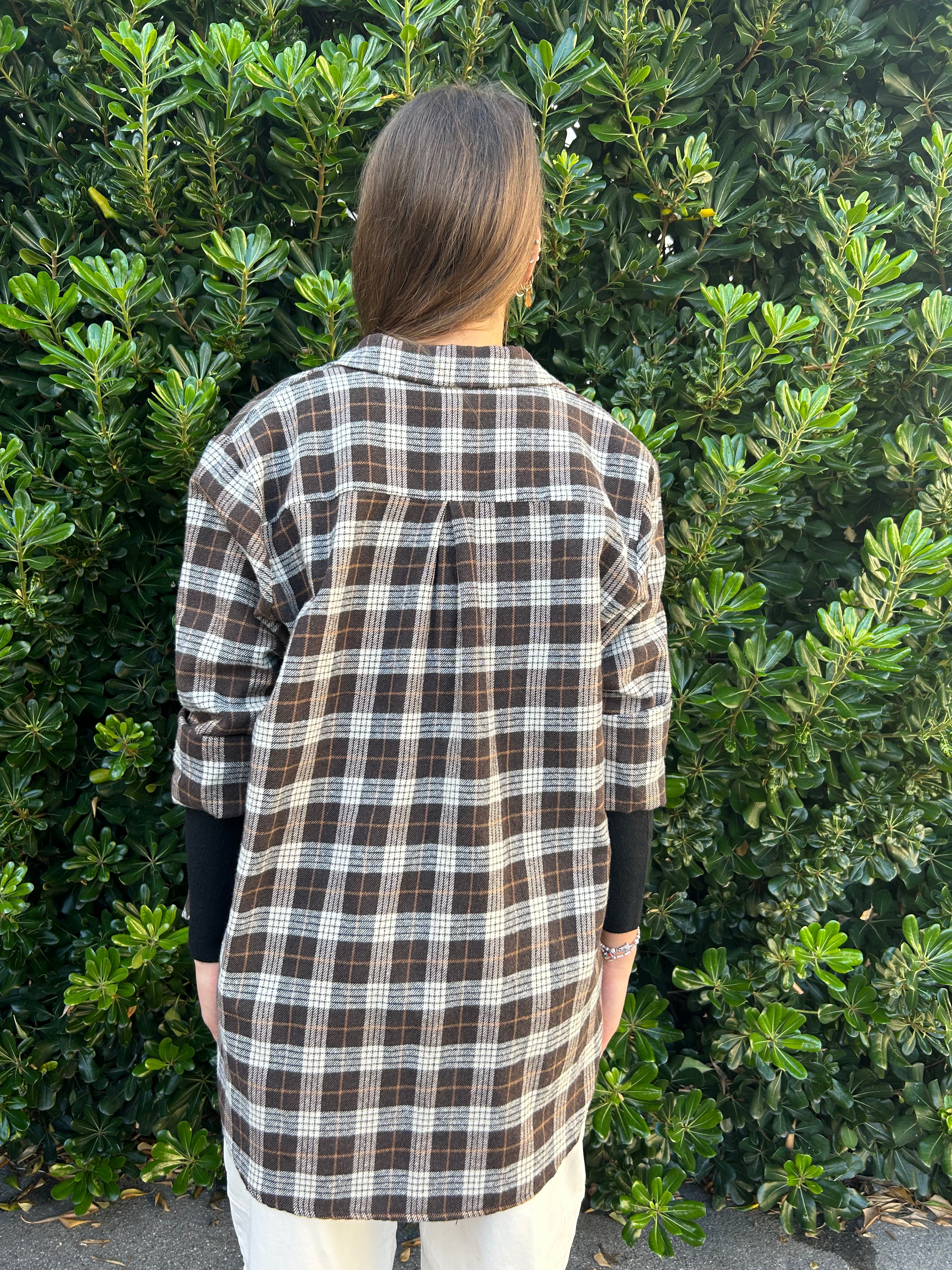 Camicia check marrone