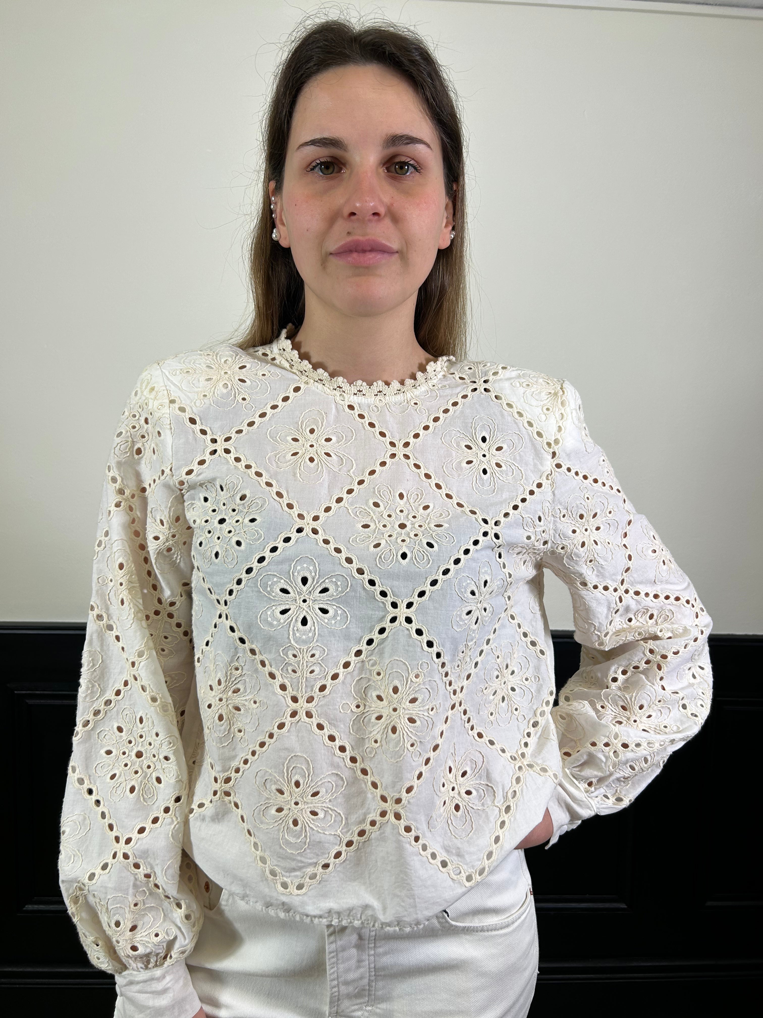 Blusa in pizzo sangallo