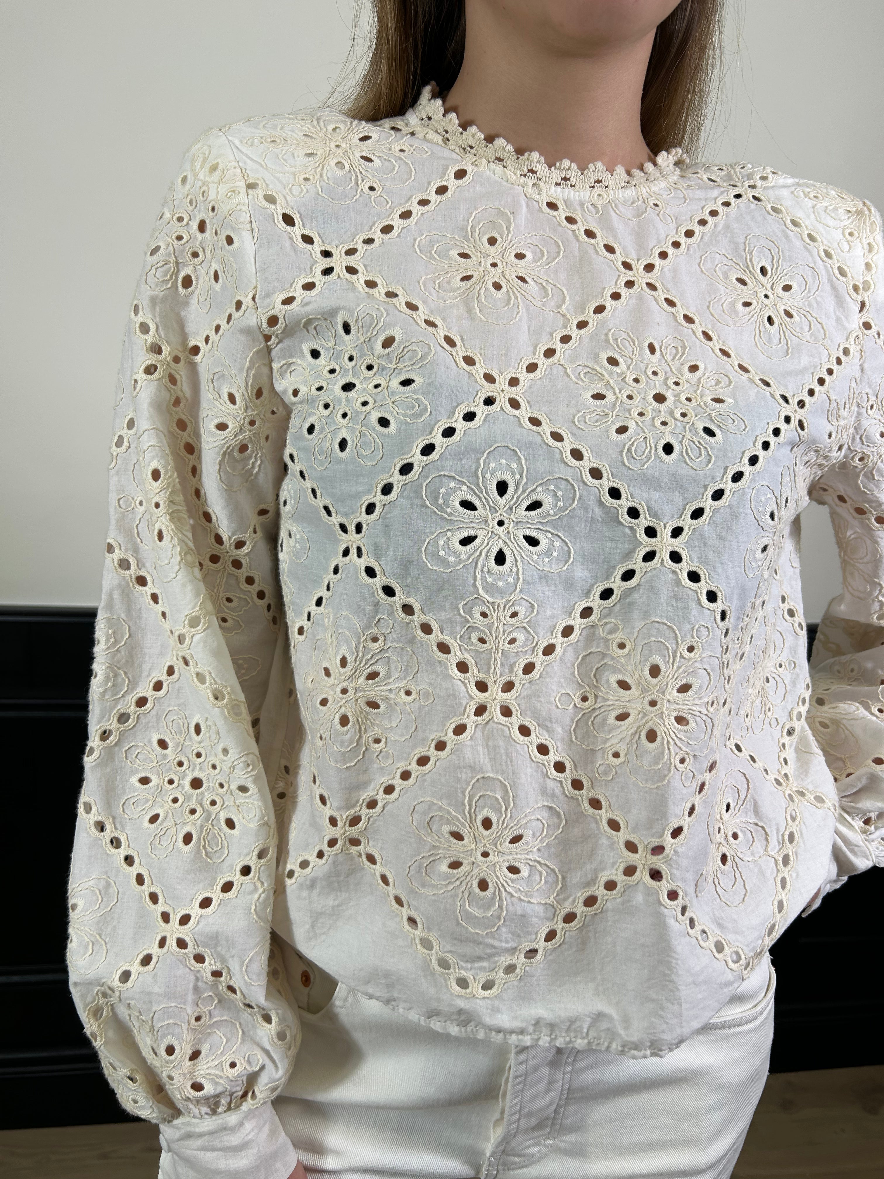 Blusa in pizzo sangallo