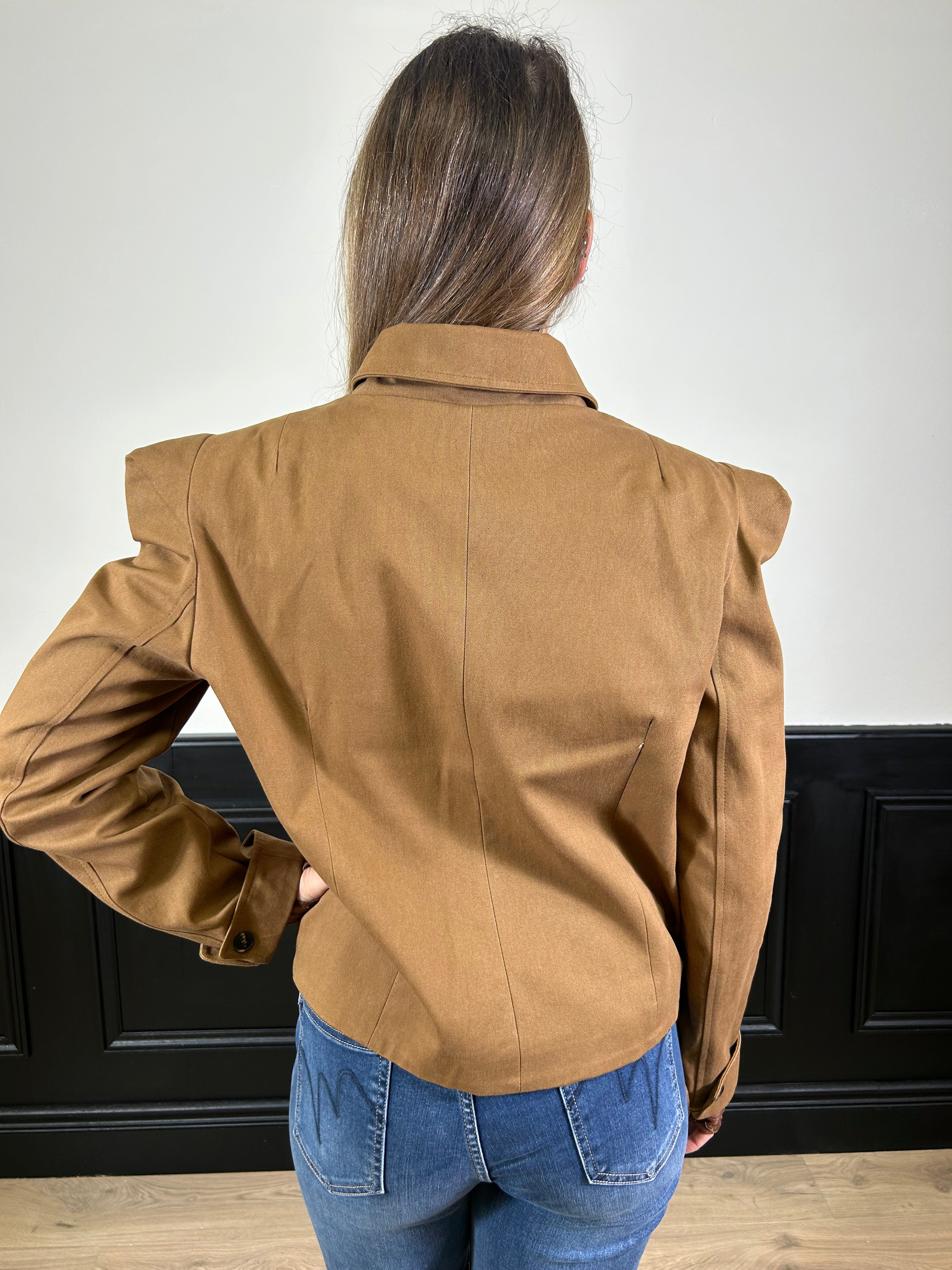 Giacca in cotone con abbottonatura laterale