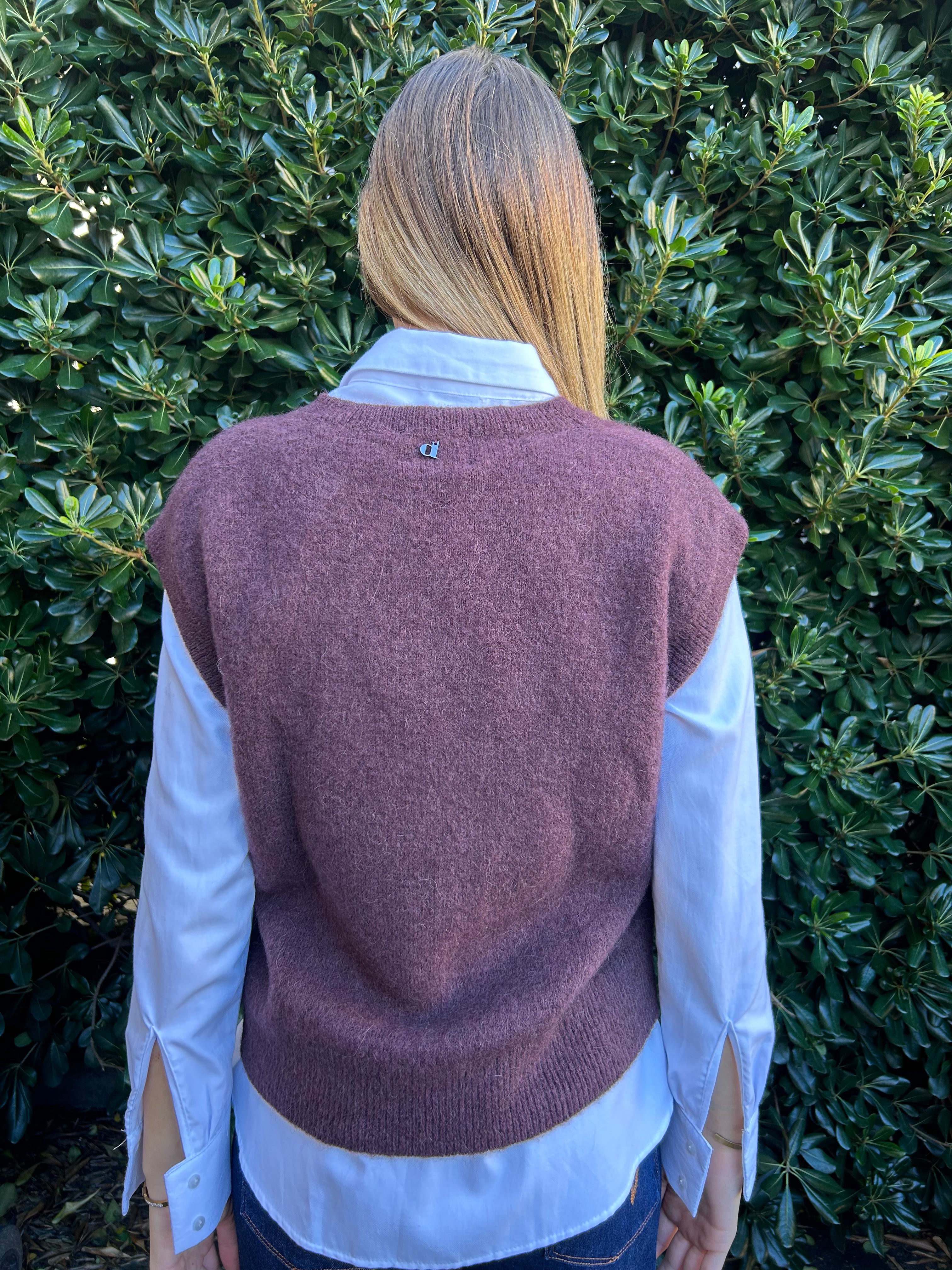 Gilet scollo a V in mohair