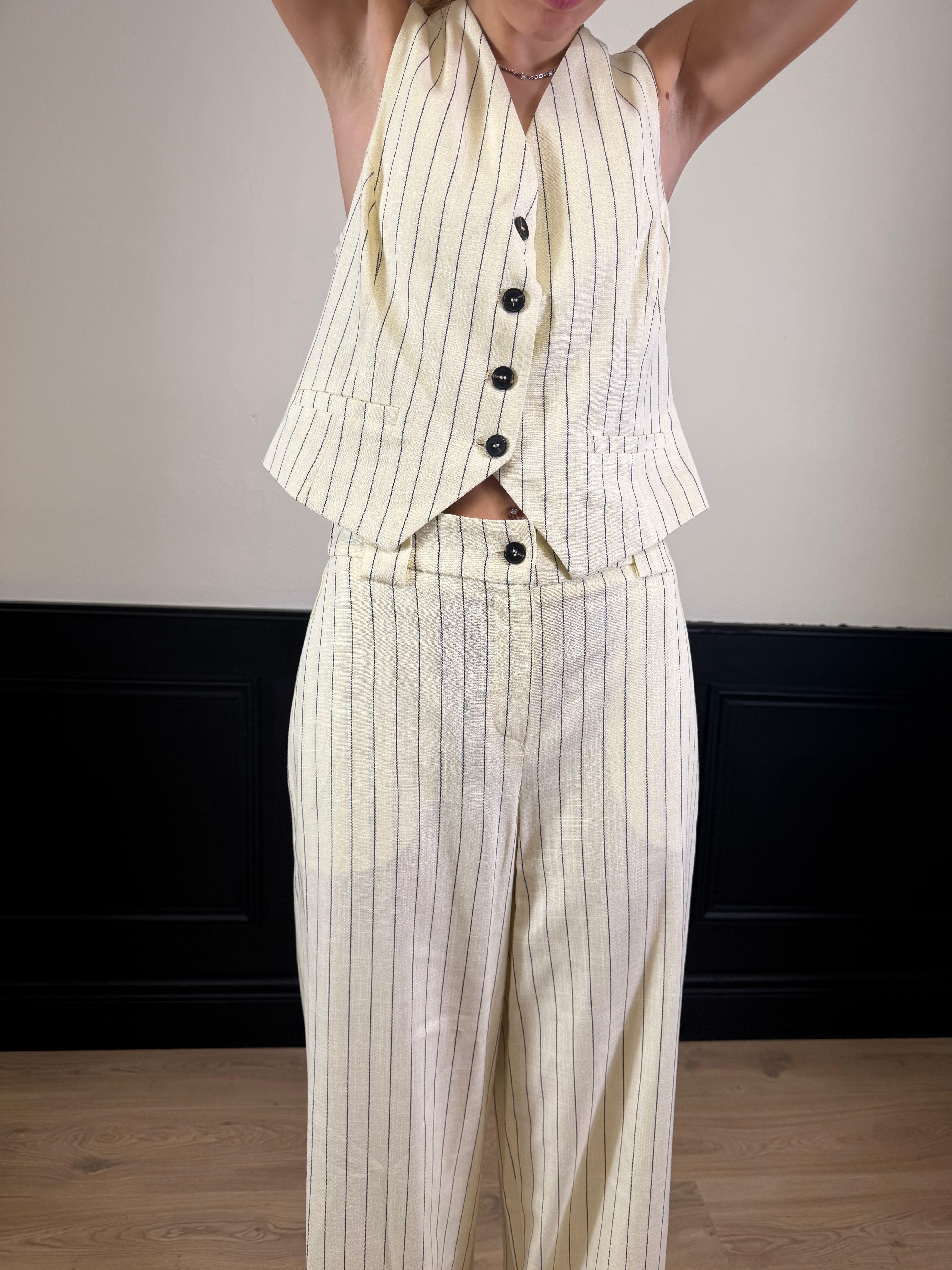 Completo gilet e pantalone gessato