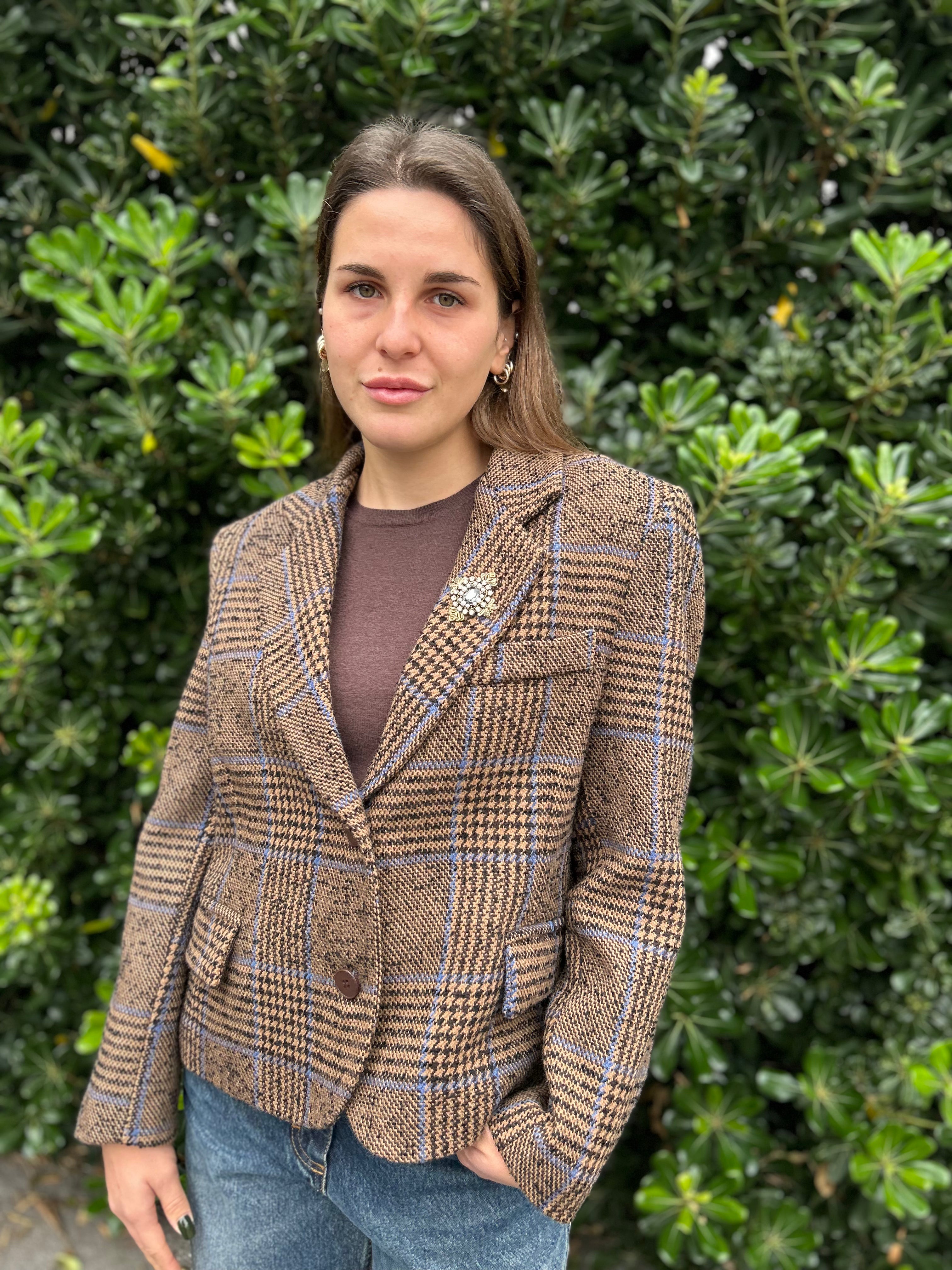 Giacca corta a quadri