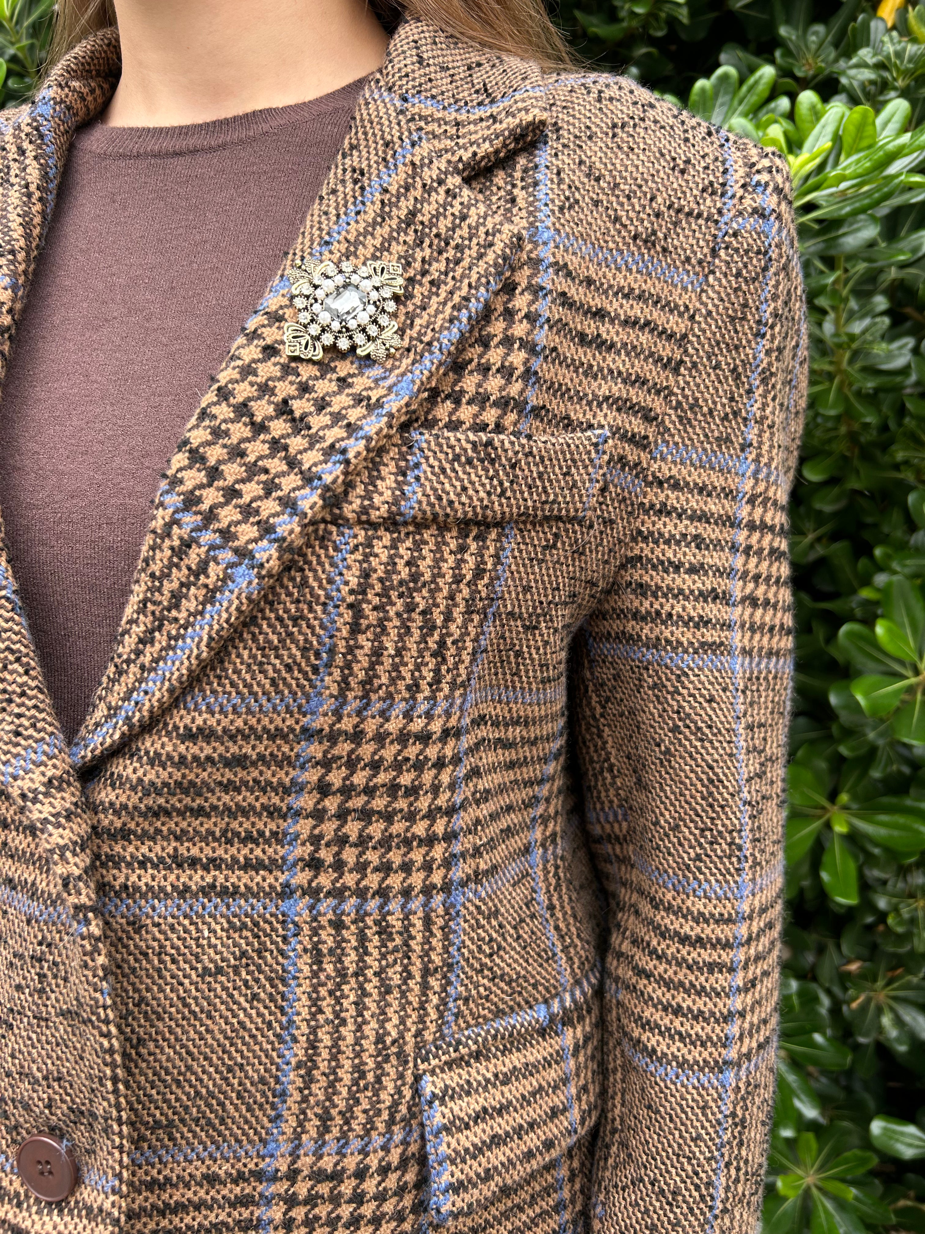 Giacca corta a quadri