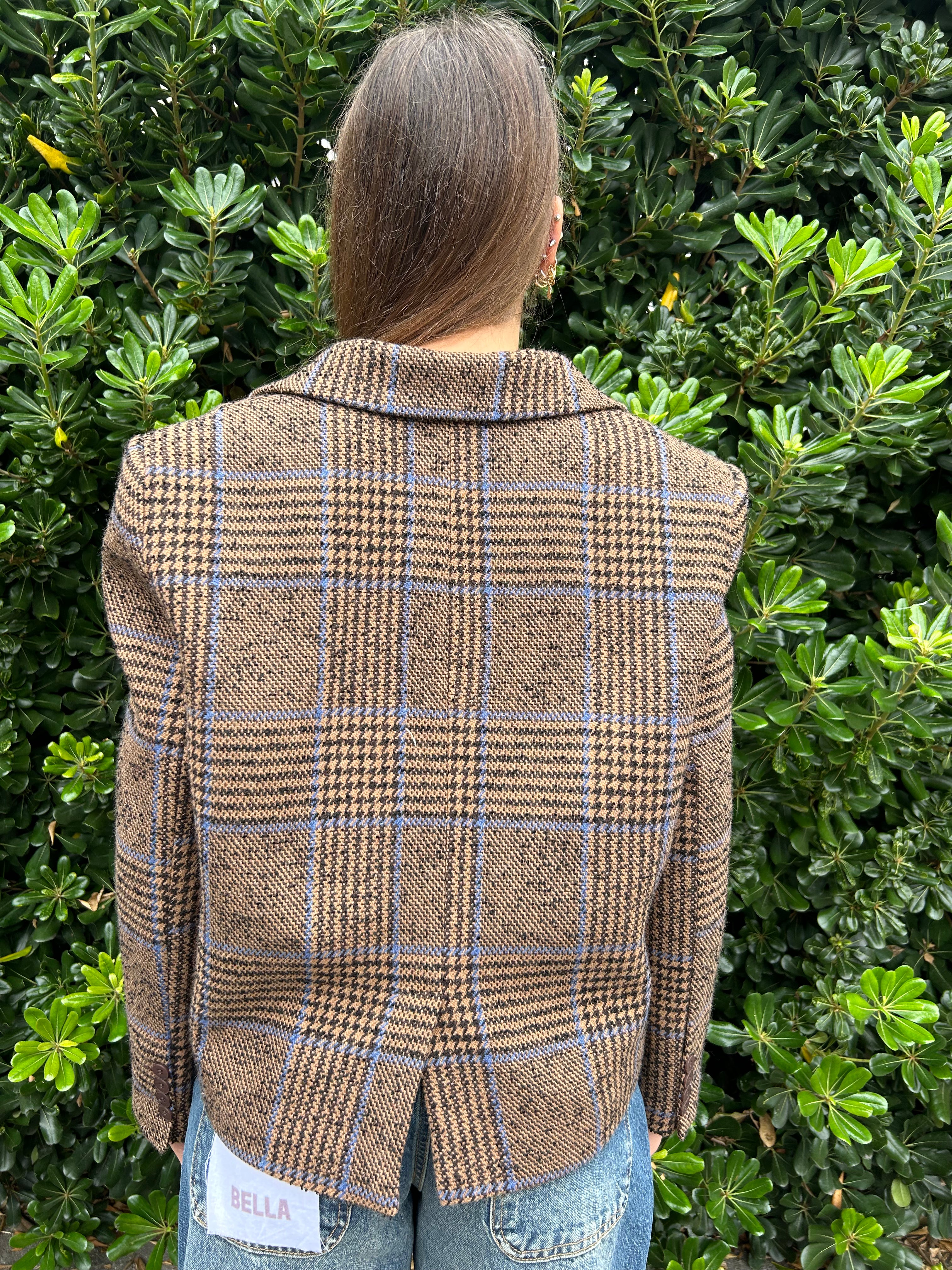 Giacca corta a quadri