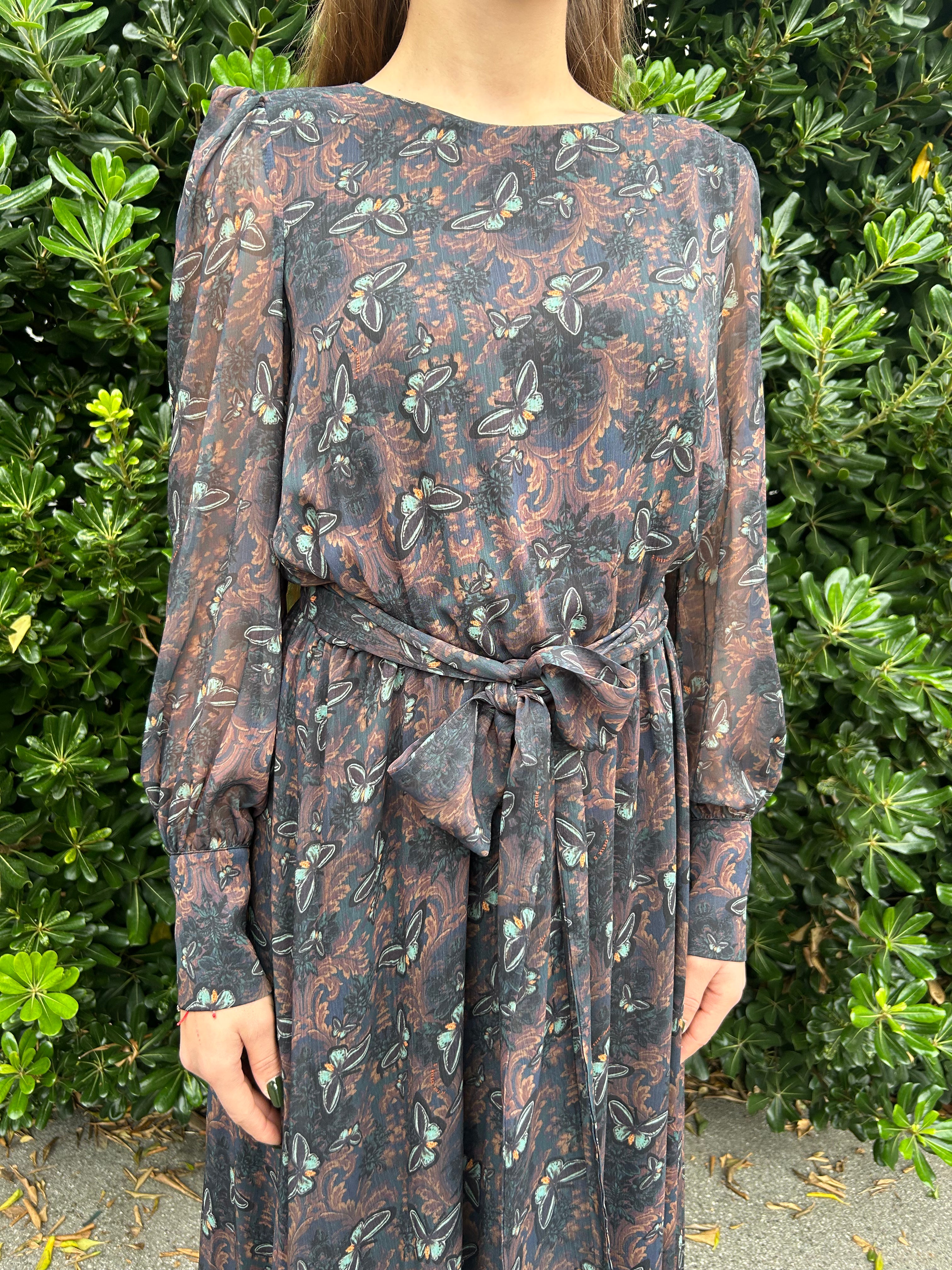 Abito Ritha lungo fantasia butterfly