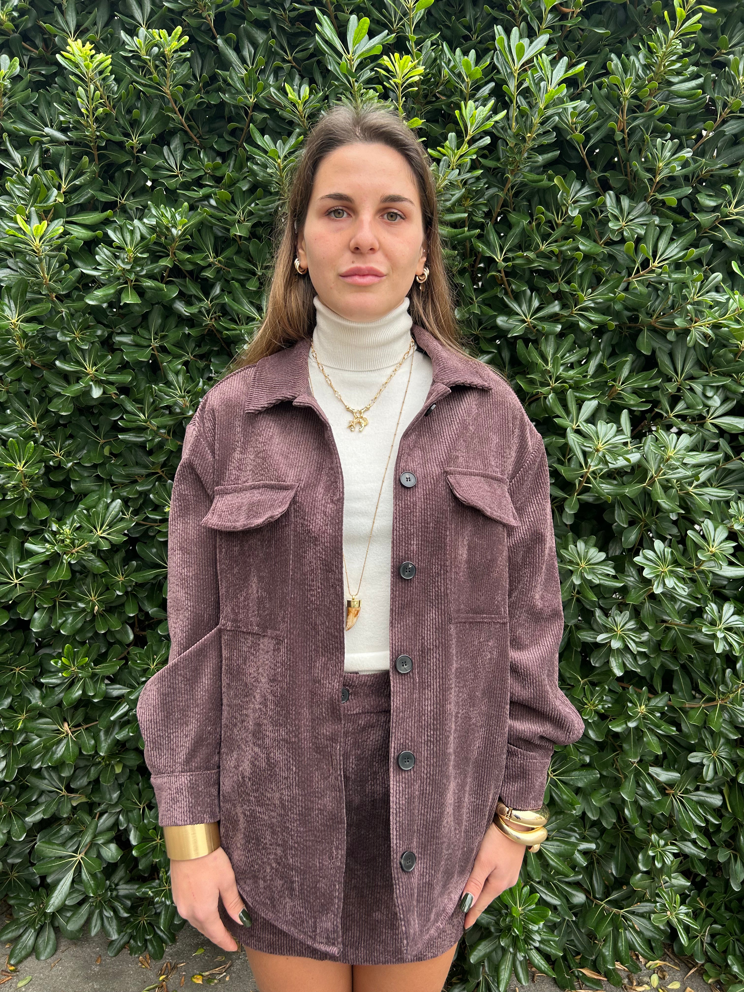 Giacca camicia in velluto