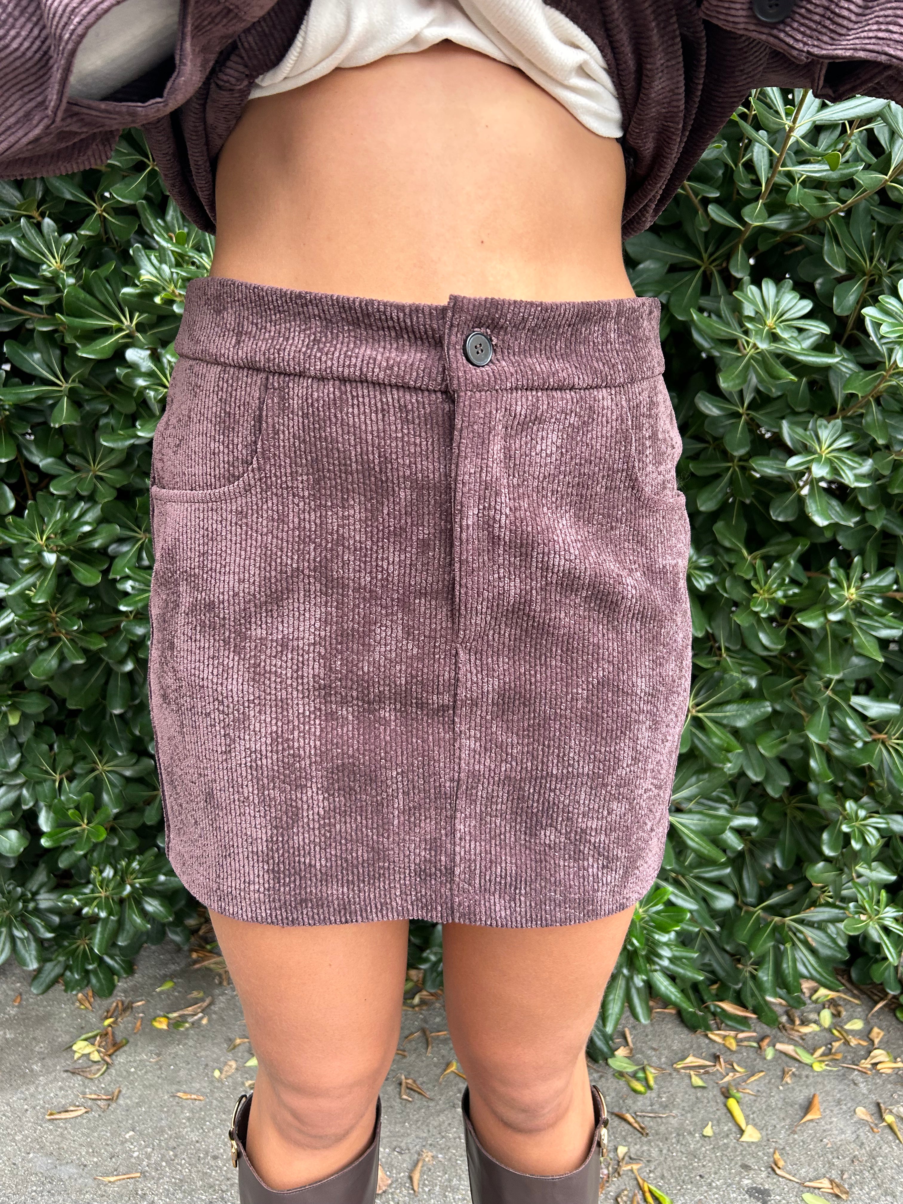 Mini gonna in velluto