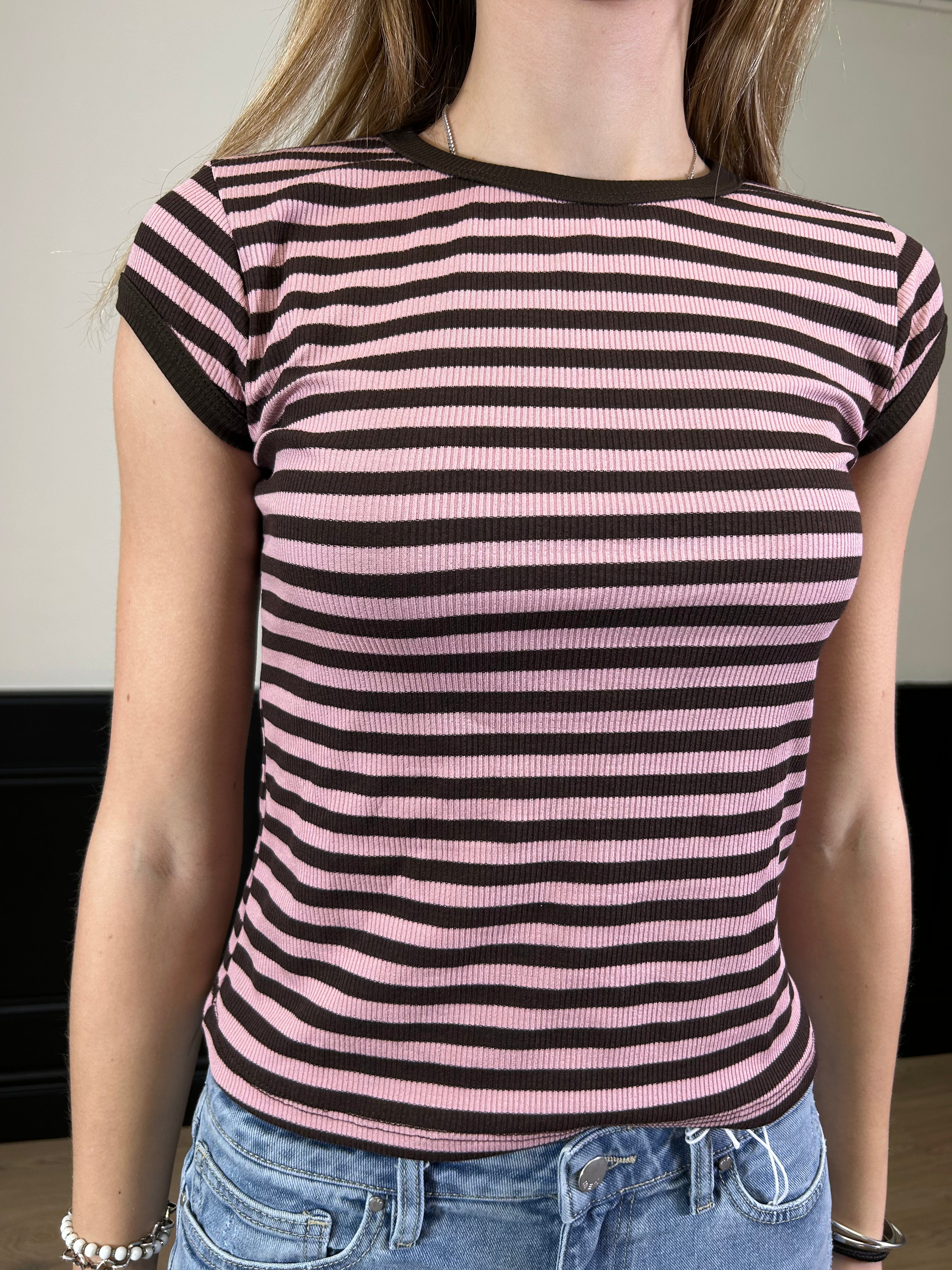 Maglia a righe mezza manica