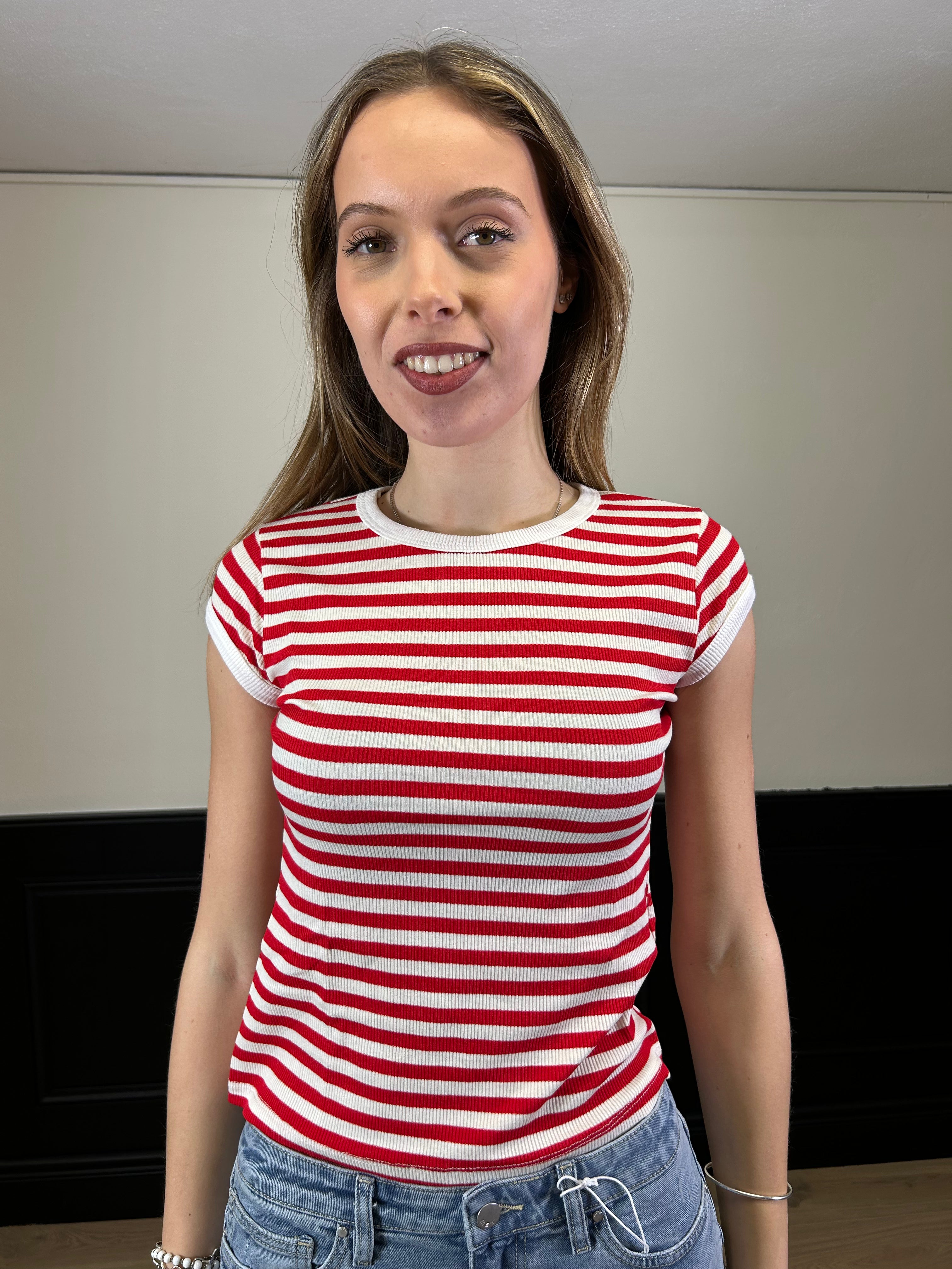 Maglia a righe mezza manica