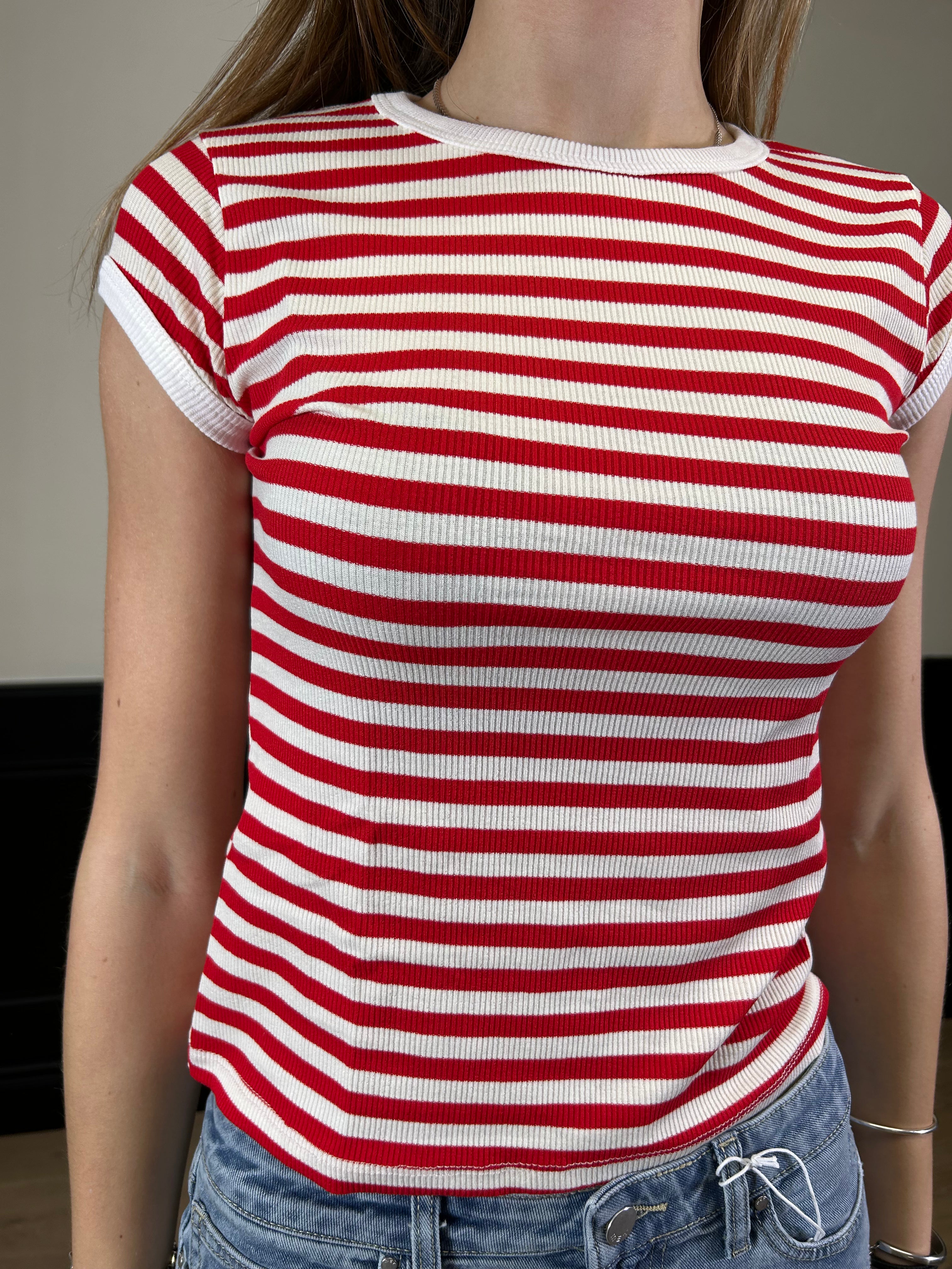 Maglia a righe mezza manica