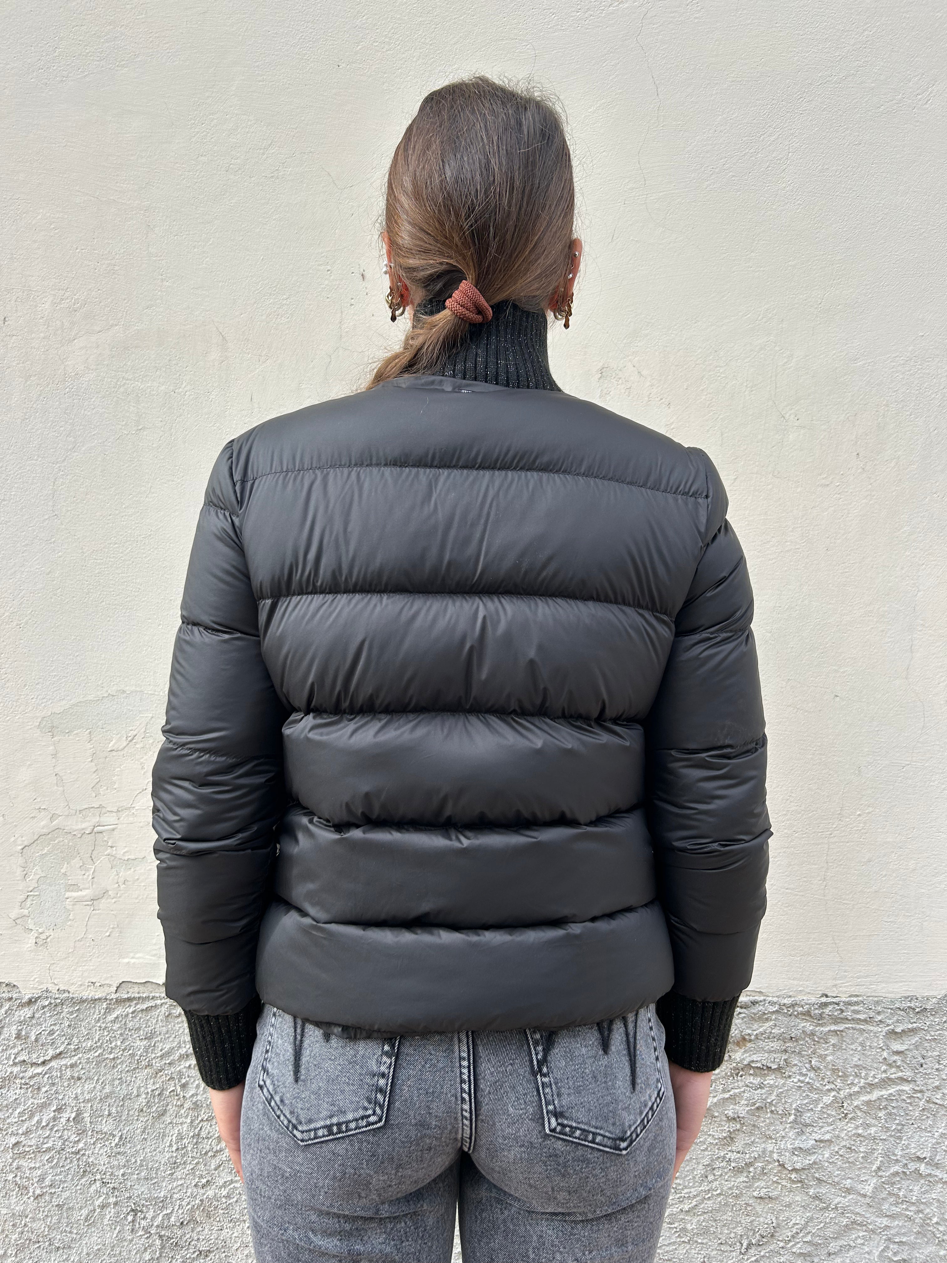 Piumino con dettagli lurex vera piuma