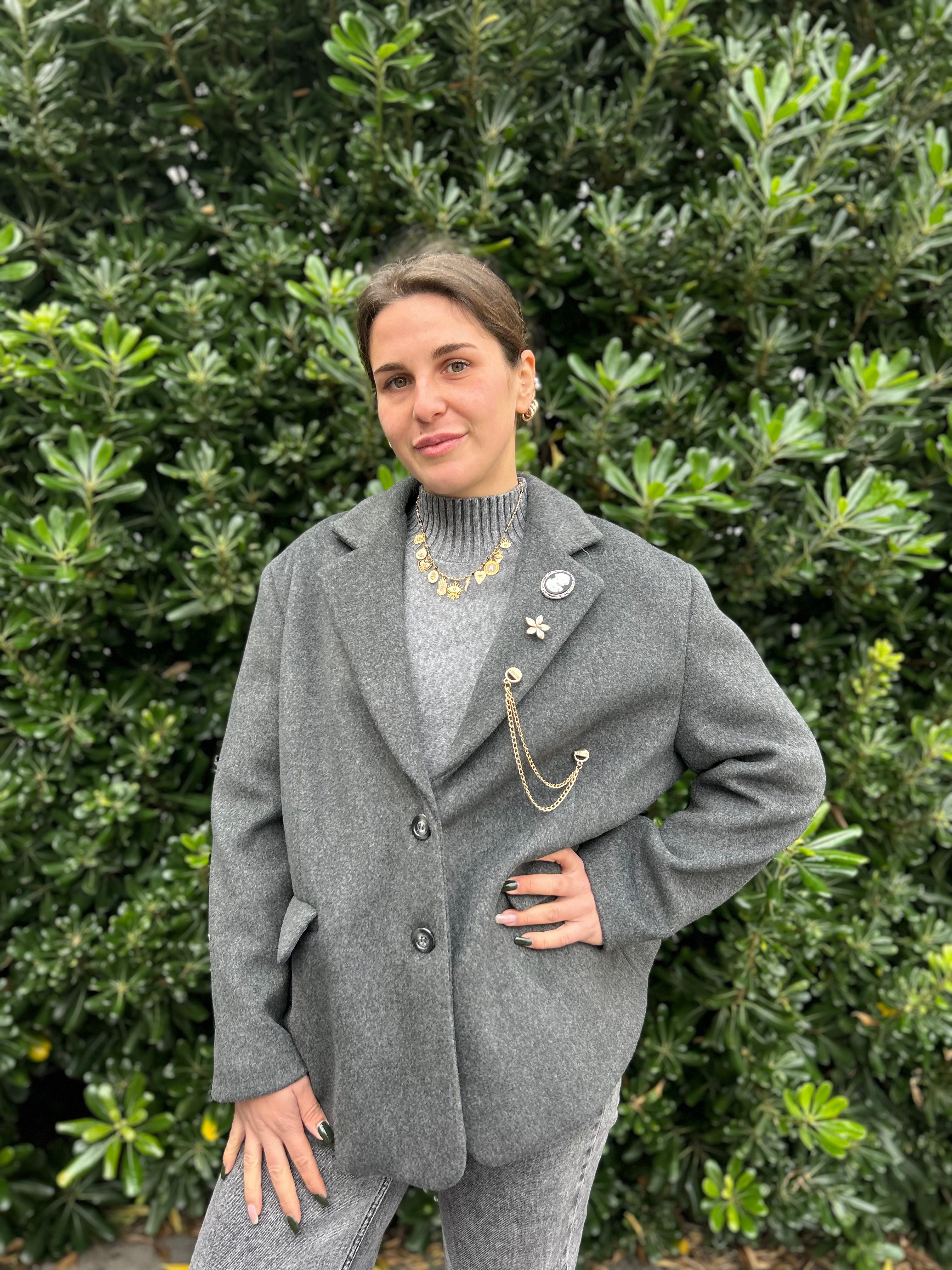 Giacca cappotto con spille