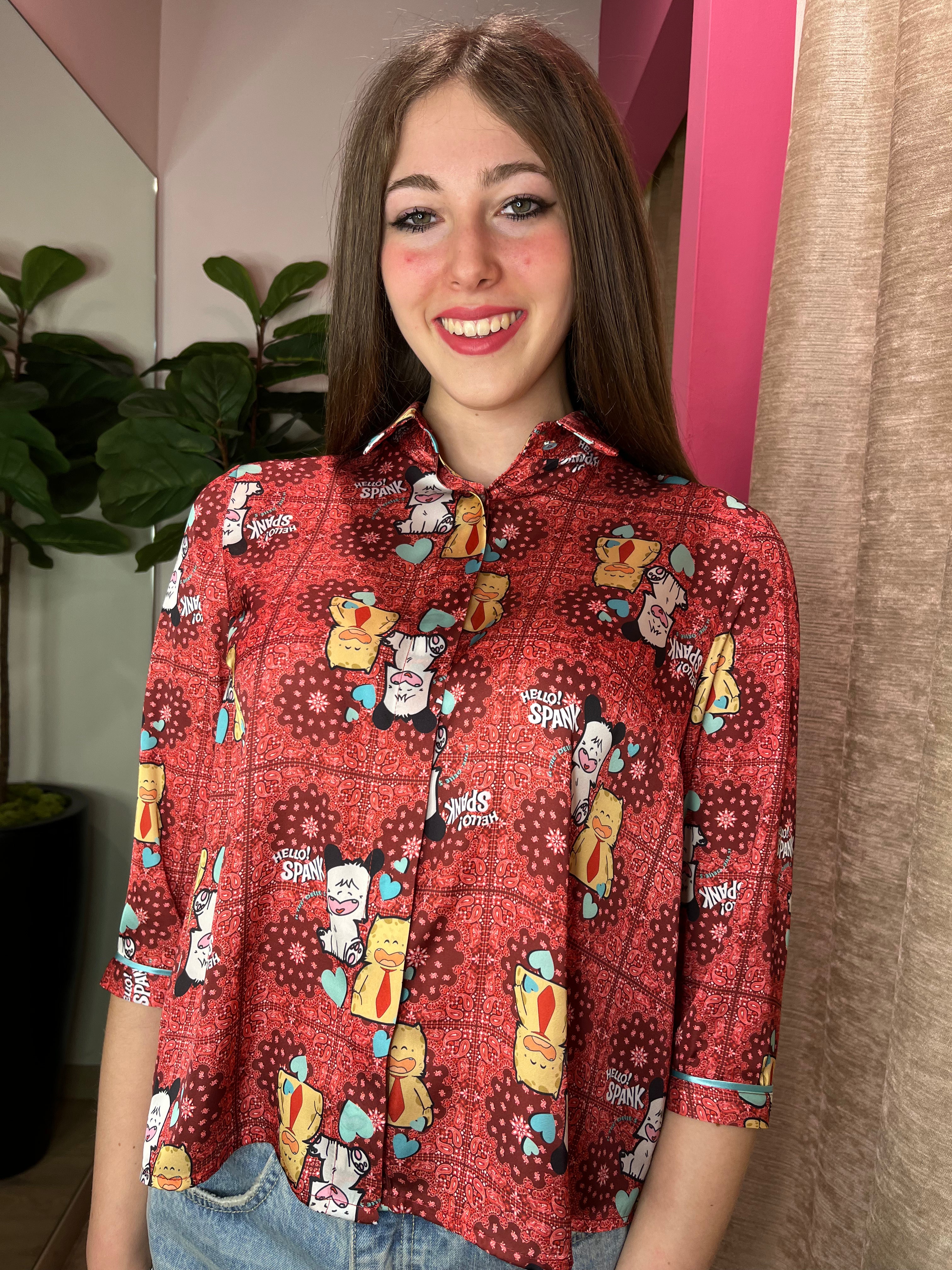 Camicia spoon Hello Spank rosso