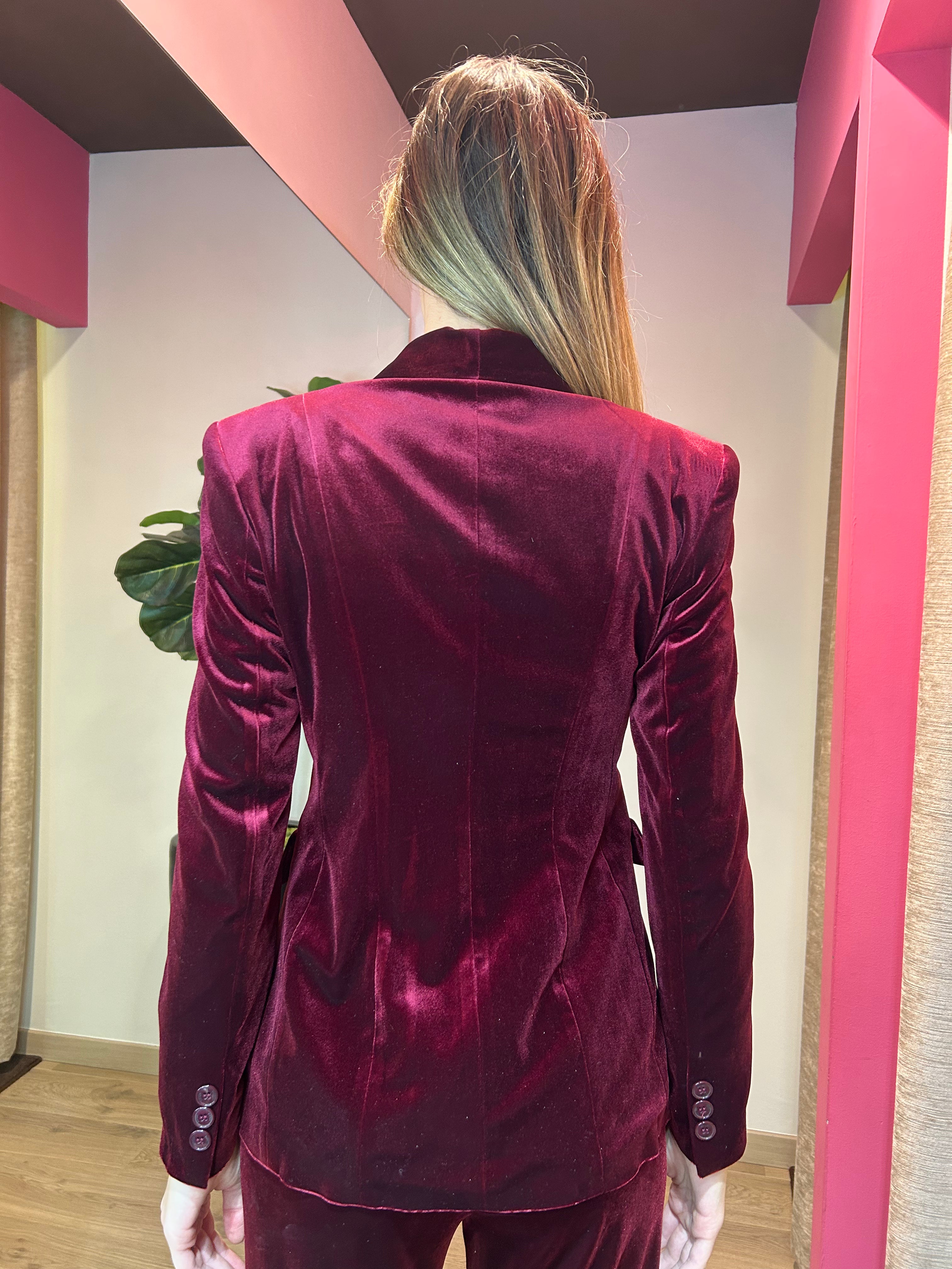 Tailleur in velluto liscio