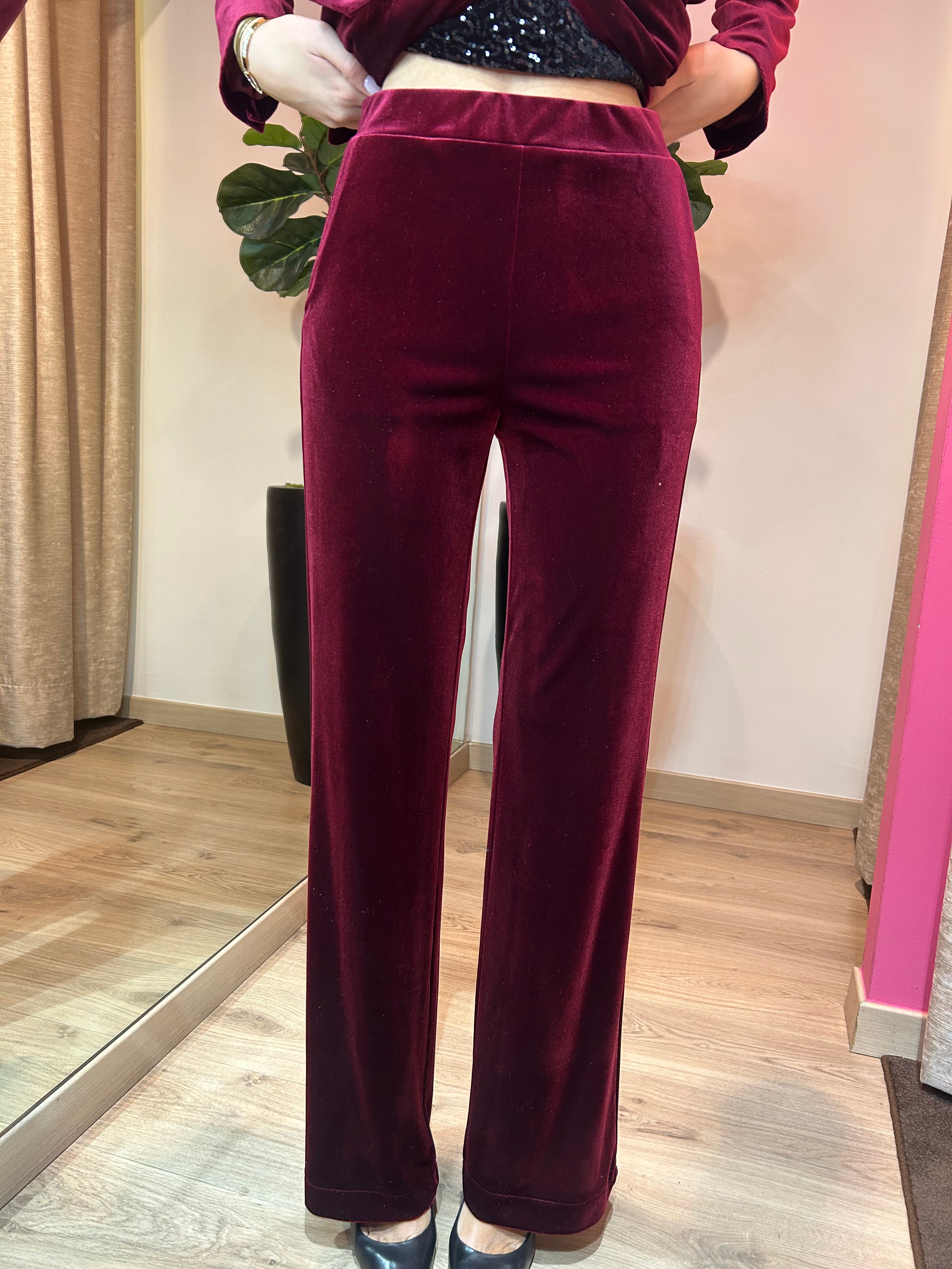 Tailleur in velluto liscio